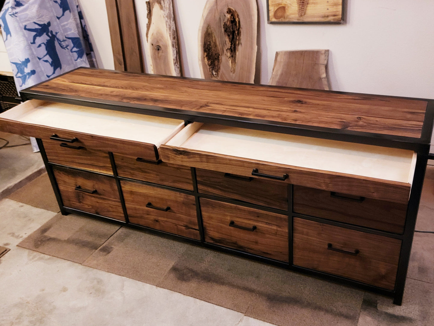 Oversized Industrial Rustic Ten Drawer Dresser