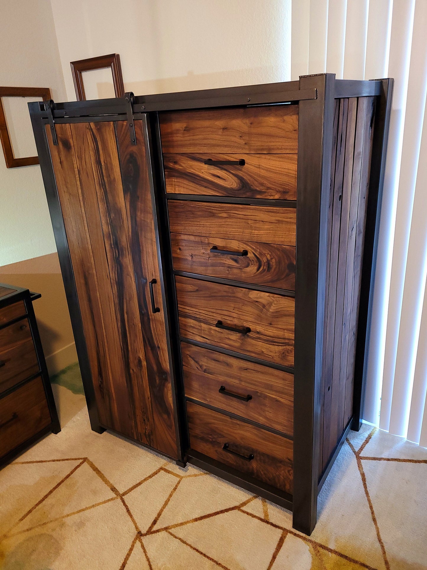 Custom Order! - Oversized Barndoor Dresser - Handmade to Spec - American Black Walnut & Epoxy Inlay