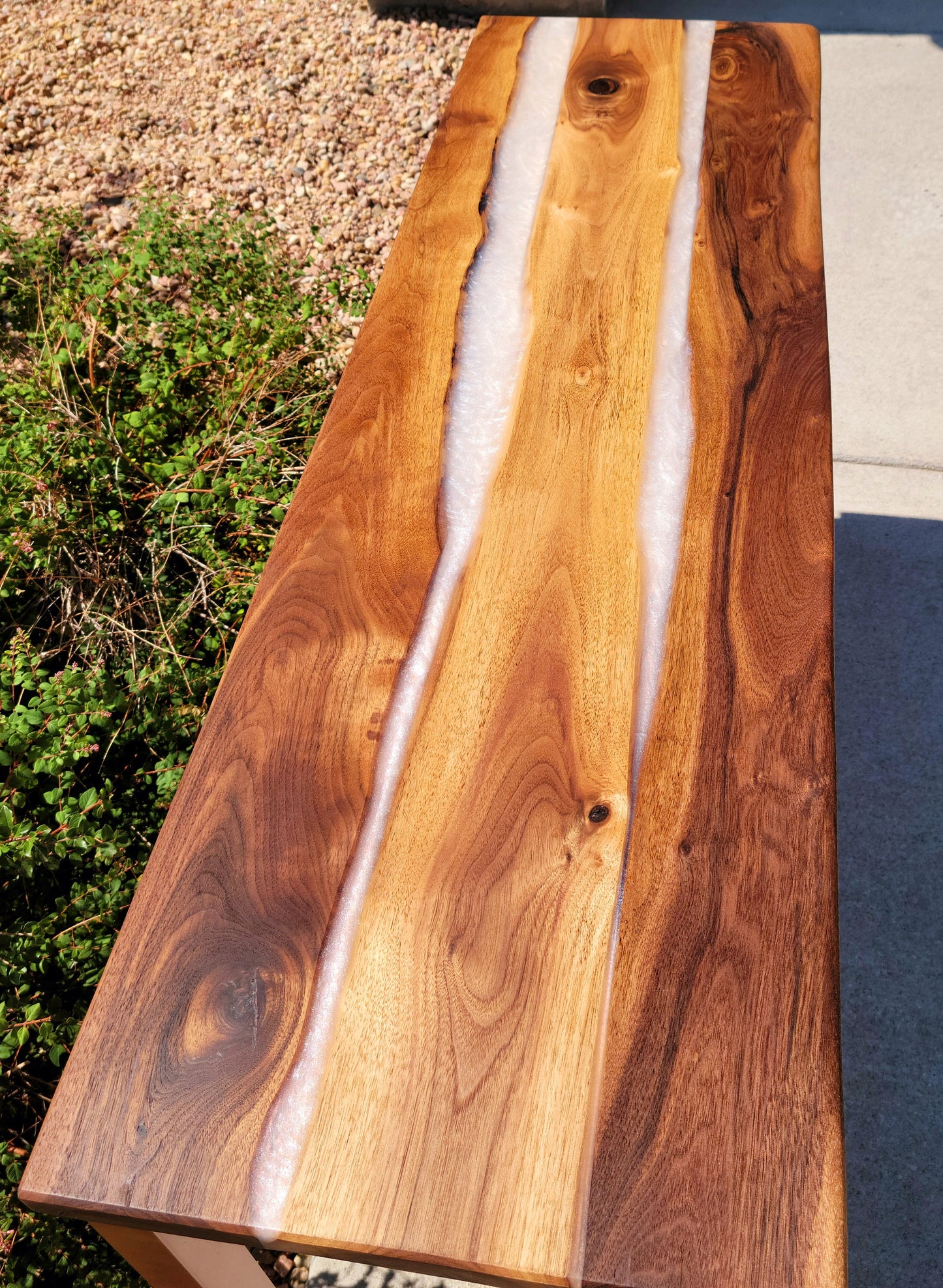 Custom Table or Bench! 100% Handmade in USA - Local Colorado Artist - real steel & American walnut