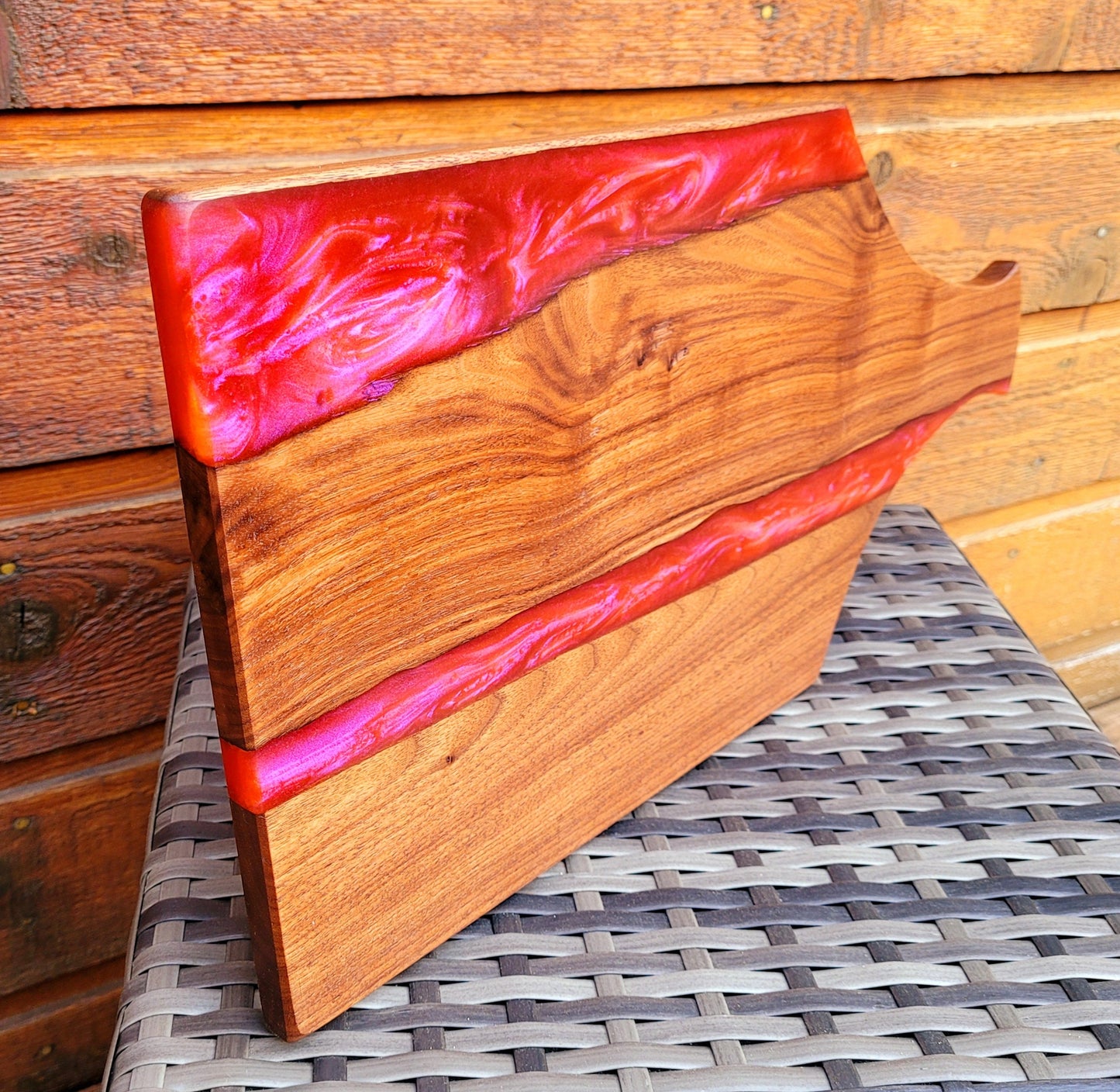 Dragons Breath & Black Walnut Cutting Board Charcuterie Display Cheese Tray - Gift Wrap Included