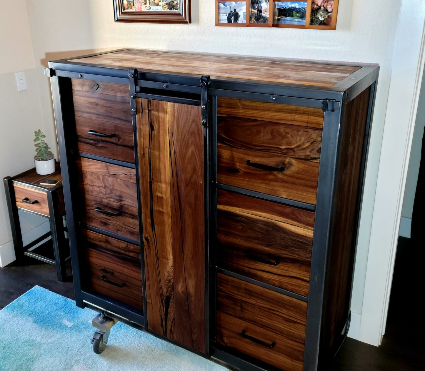 Start a Custom Order! - Farmhouse Rustic Barndoor Decor - Walnut and Steel
