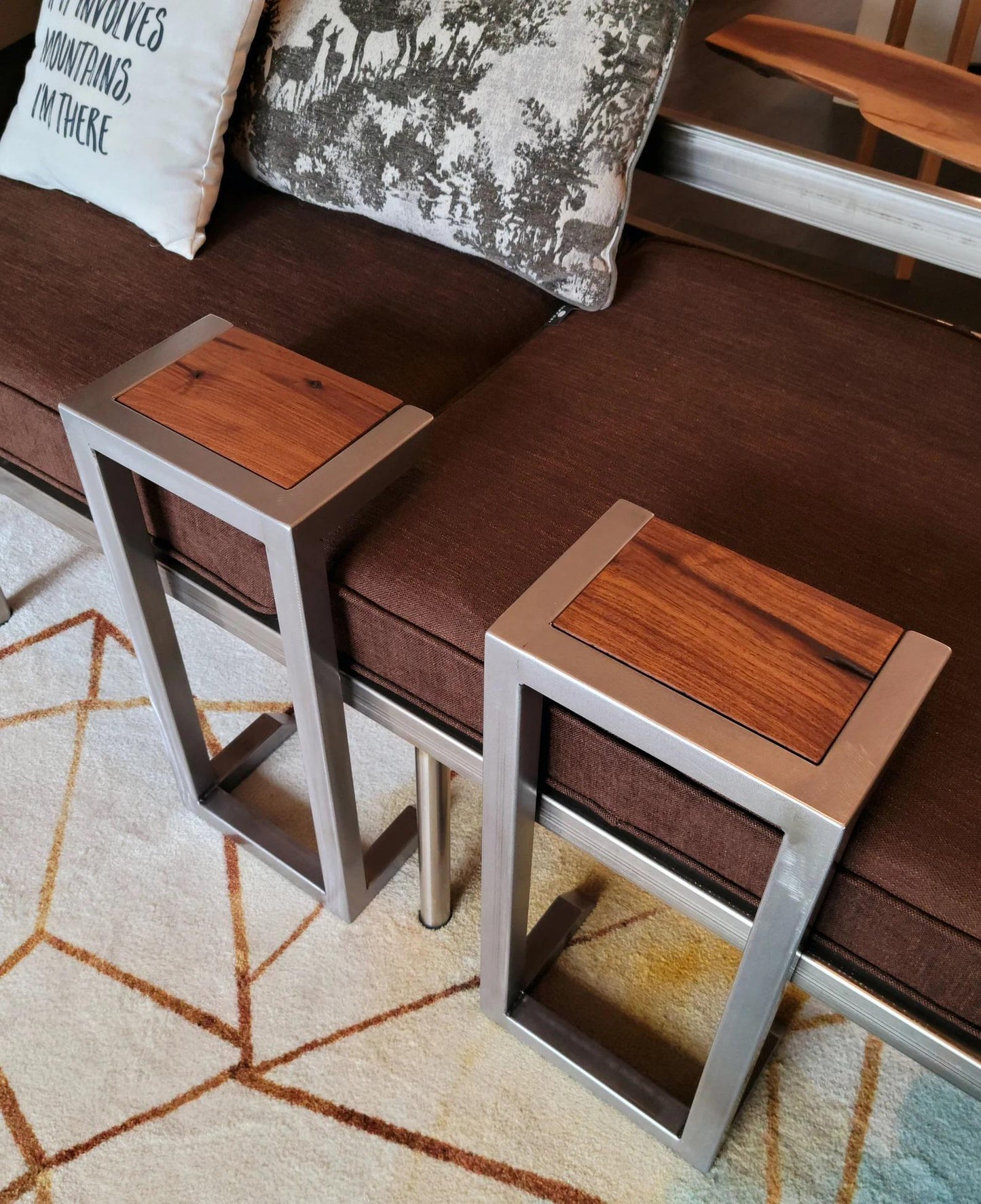 Made to Order - Epoxy Resin Couch Side Table - Coffee Table - C-side Desk - Handmade in USA