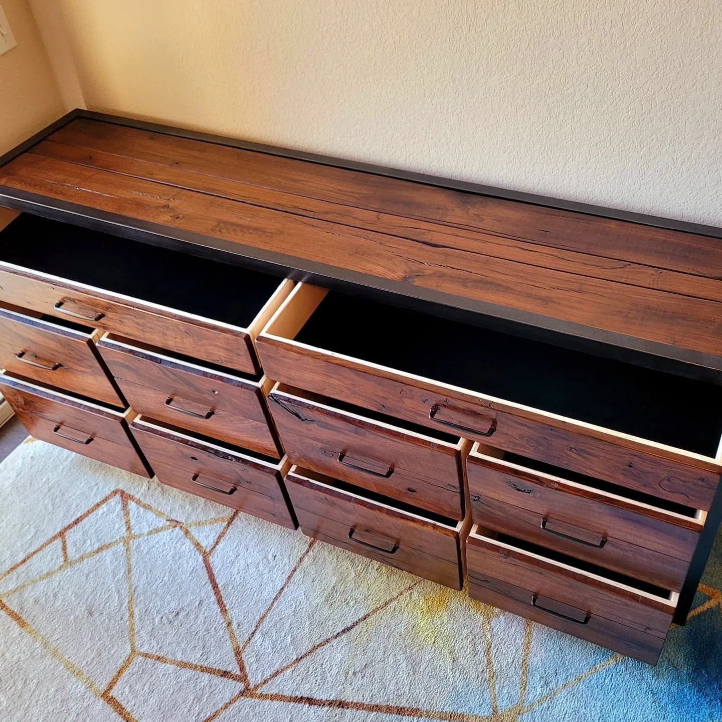 Design Consultation - Oversized Industrial Rustic Ten Drawer Dresser - American Walnut