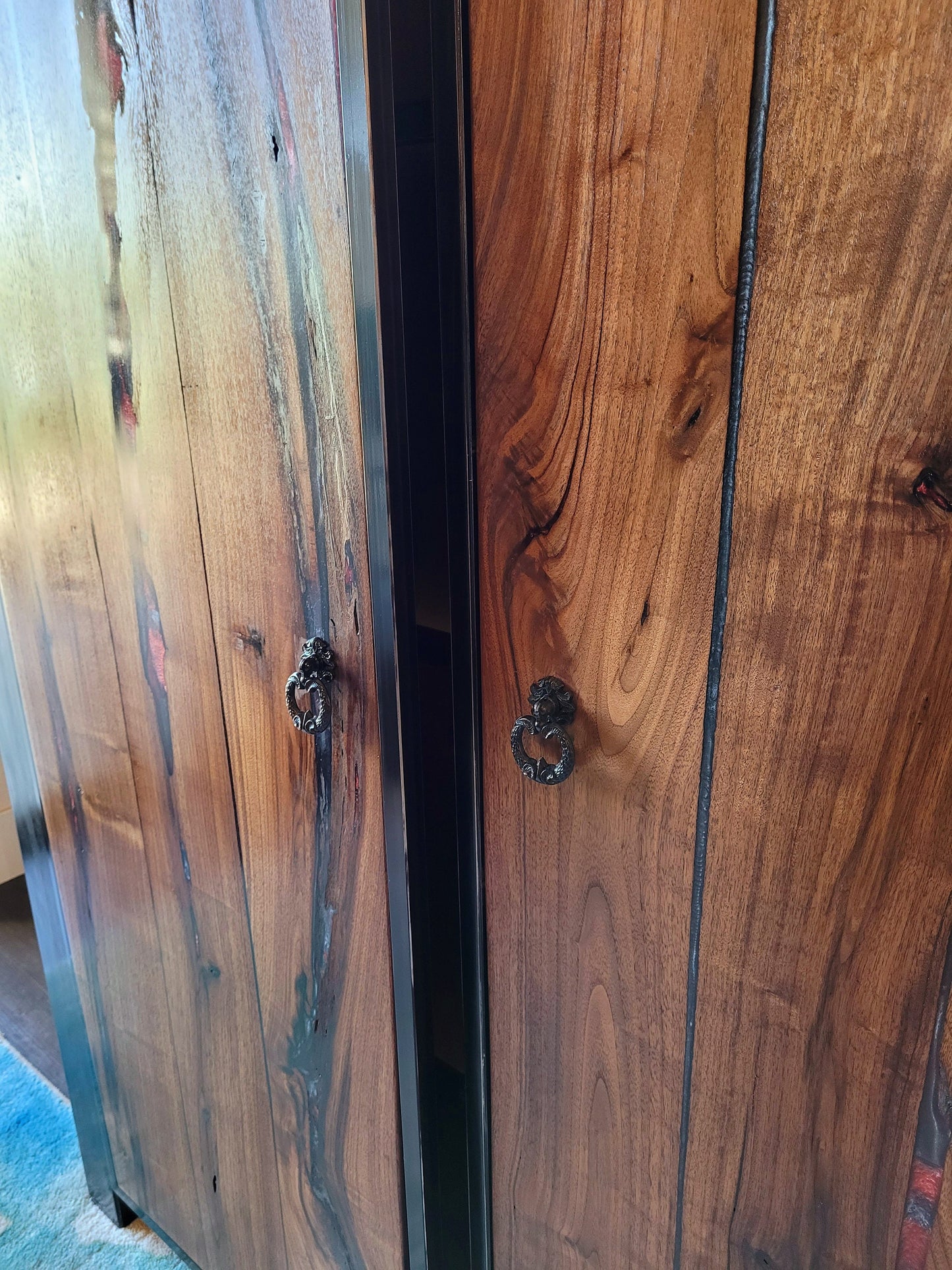 Custom Barndoor Dresser - Handmade to Order - American Black Walnut & Epoxy Inlay