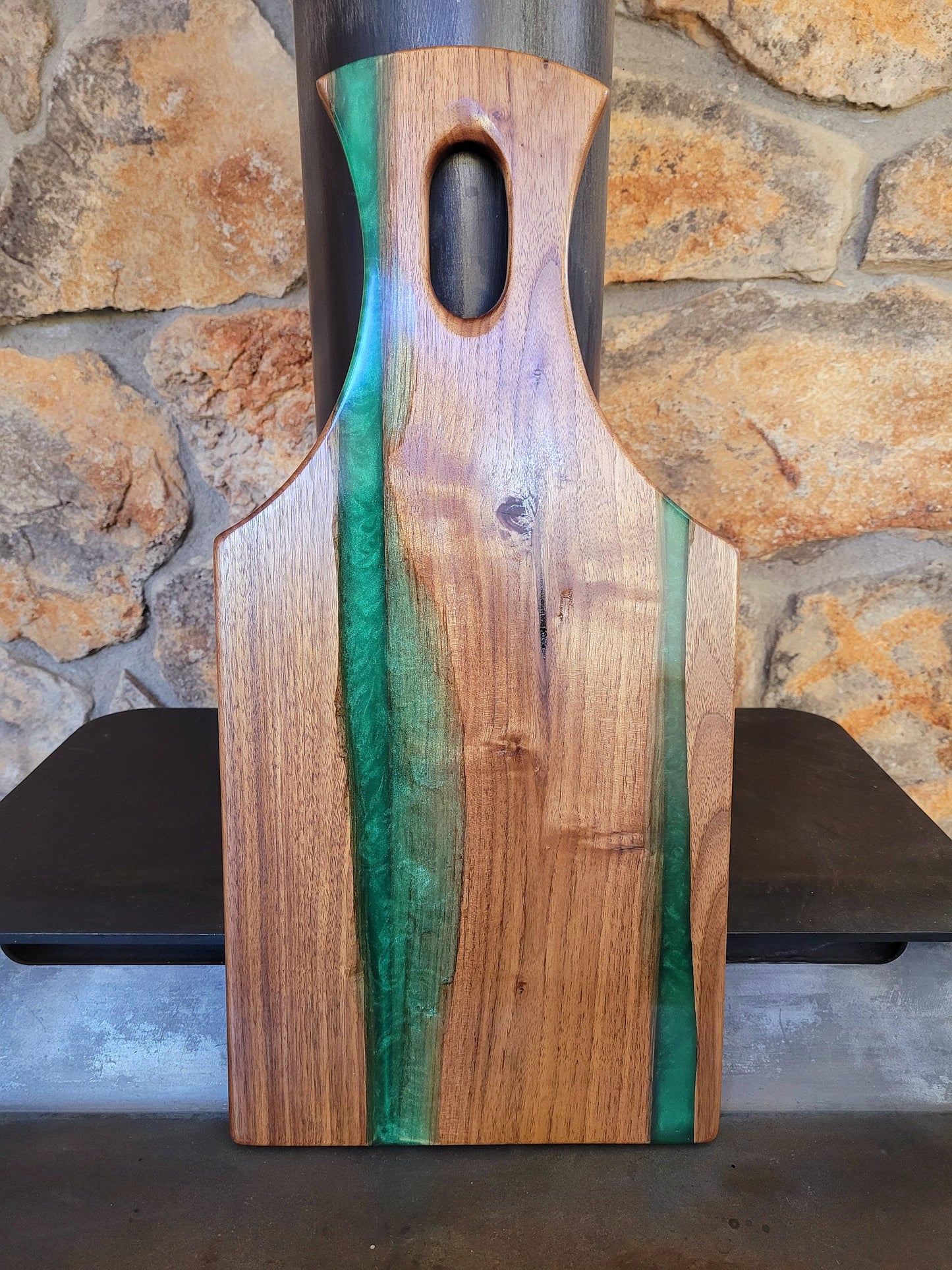 Made to Order! - Emerald Green & Gold - American Black Walnut Cutting Board Colored Epoxy
