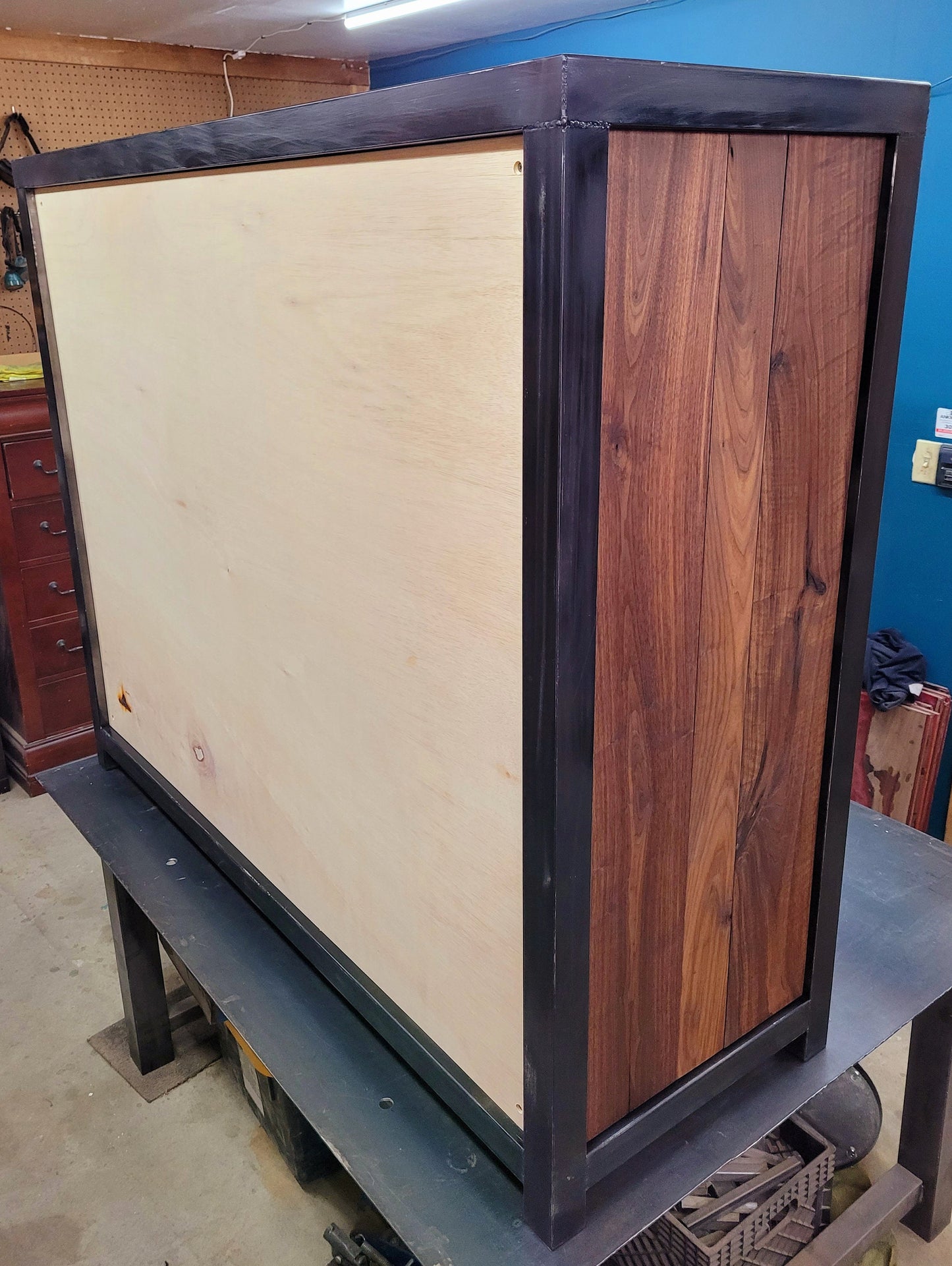 Custom Order! - Upright 10 Drawer Walnut/Steel Dresser - Handmade to Order