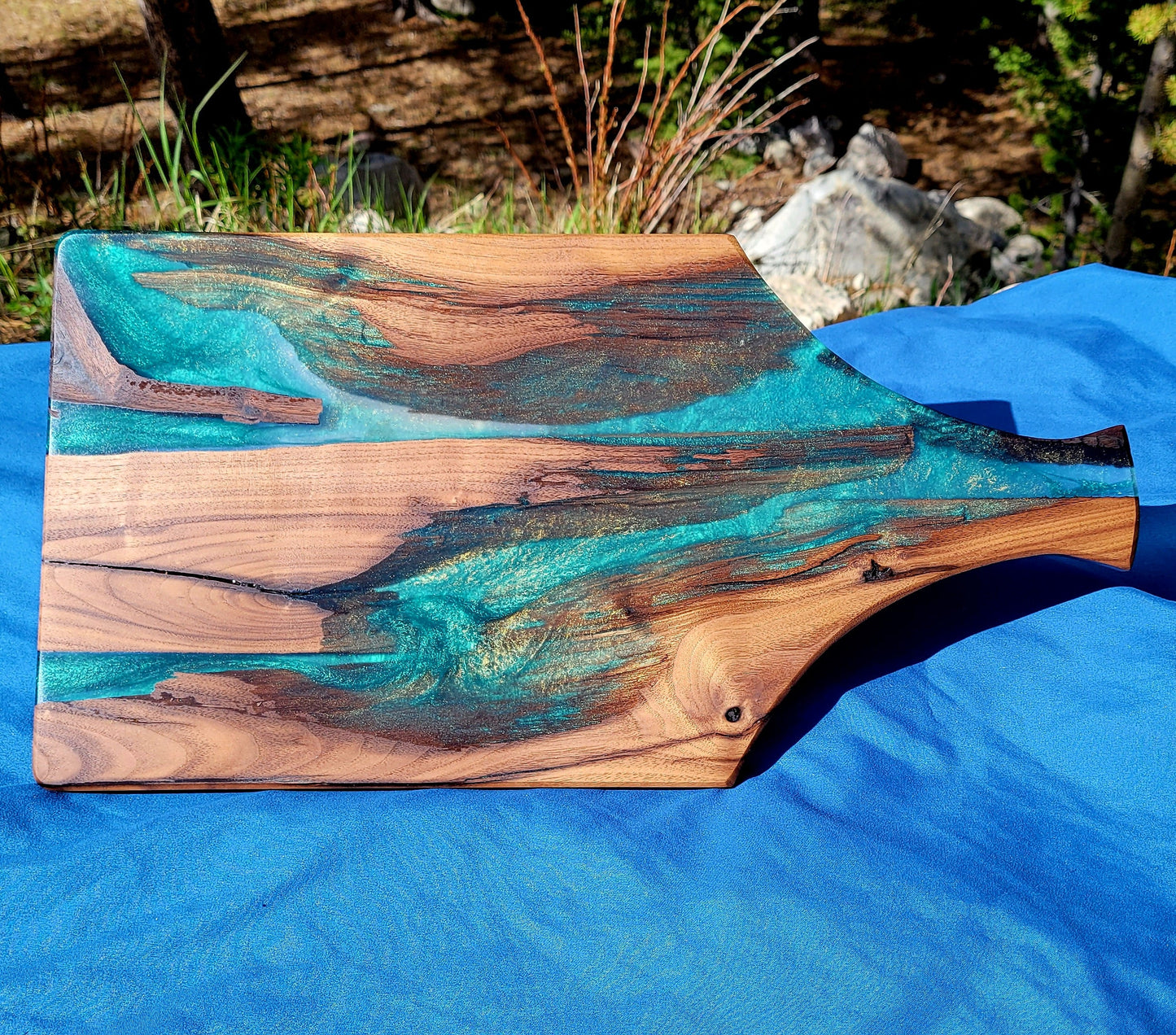 Made to Order! - American Black Walnut Cutting Board Colored Epoxy