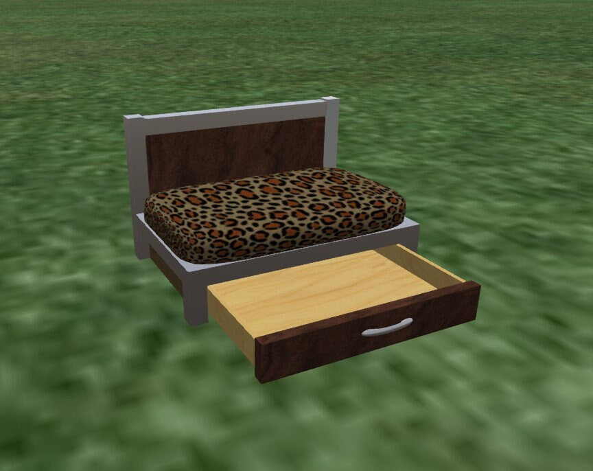 Made to Order! - Custom Pet Bed with Drawer- Handmade in Colorado - Real Metal & Black Walnut - Custom made Cat Dog Animal Bed