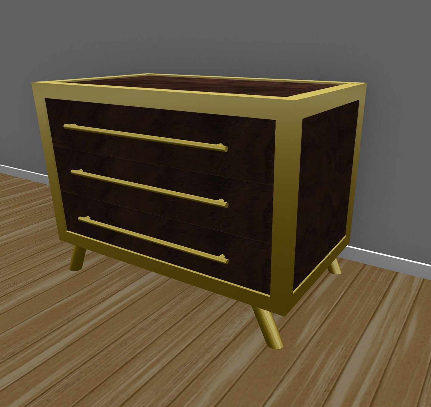 Start a Discussion! - Custom Nightstand with American Black Walnut & Gold Hardware