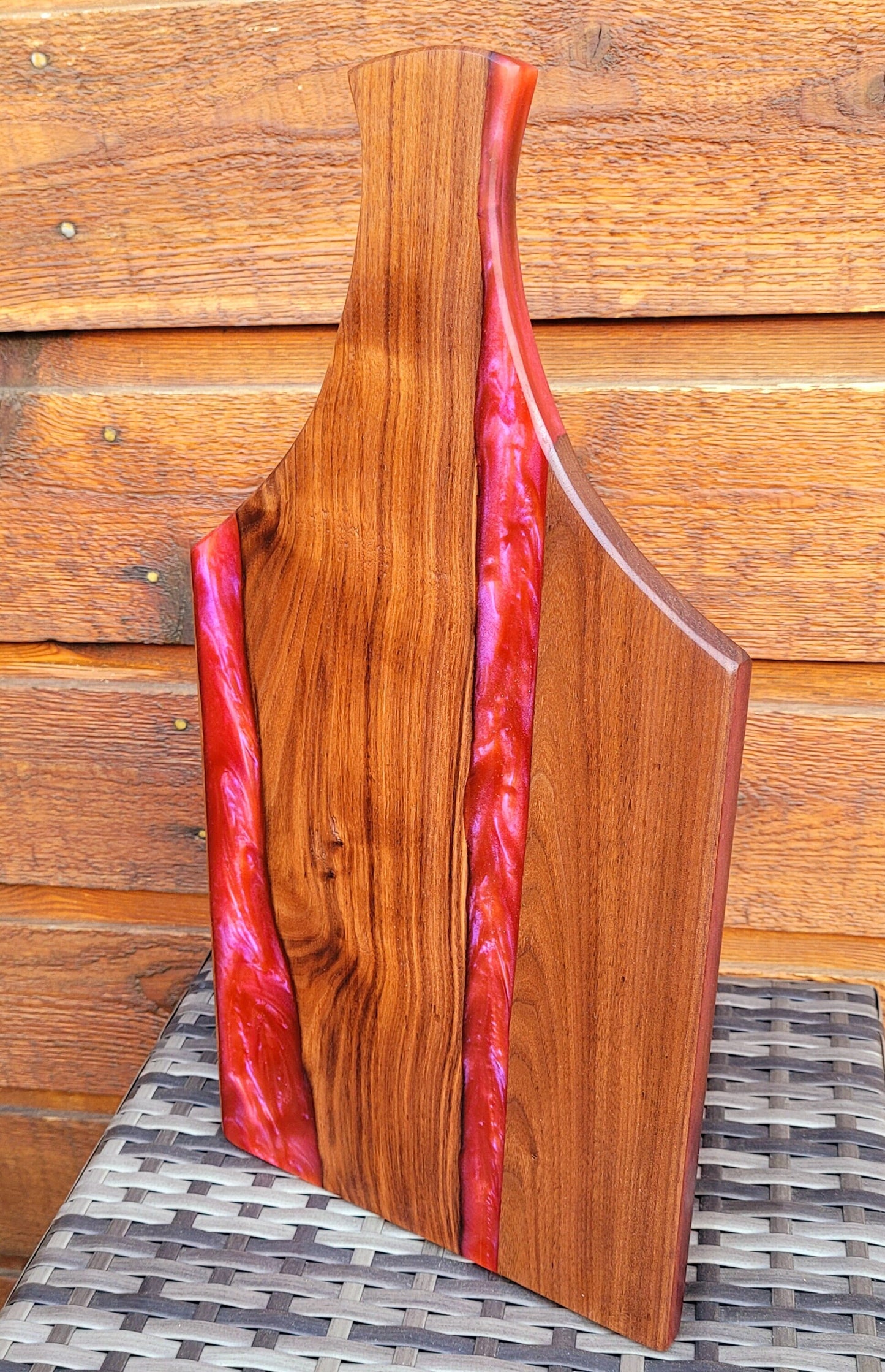 Dragons Breath & Black Walnut Cutting Board Charcuterie Display Cheese Tray - Gift Wrap Included