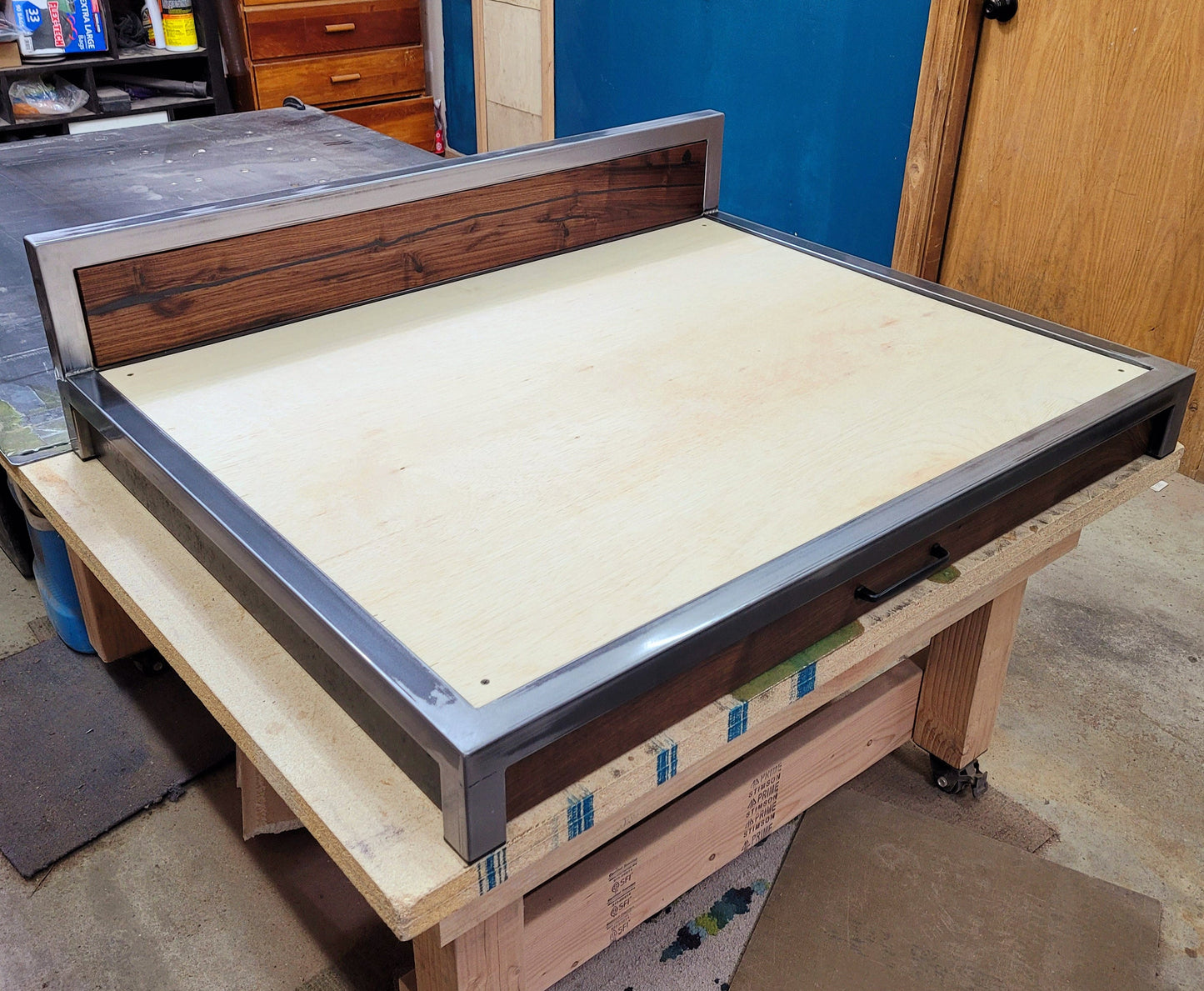Made to Order! - Custom Pet Bed with Drawer- Handmade in Colorado - Real Metal & Black Walnut - Custom made Cat Dog Animal Bed