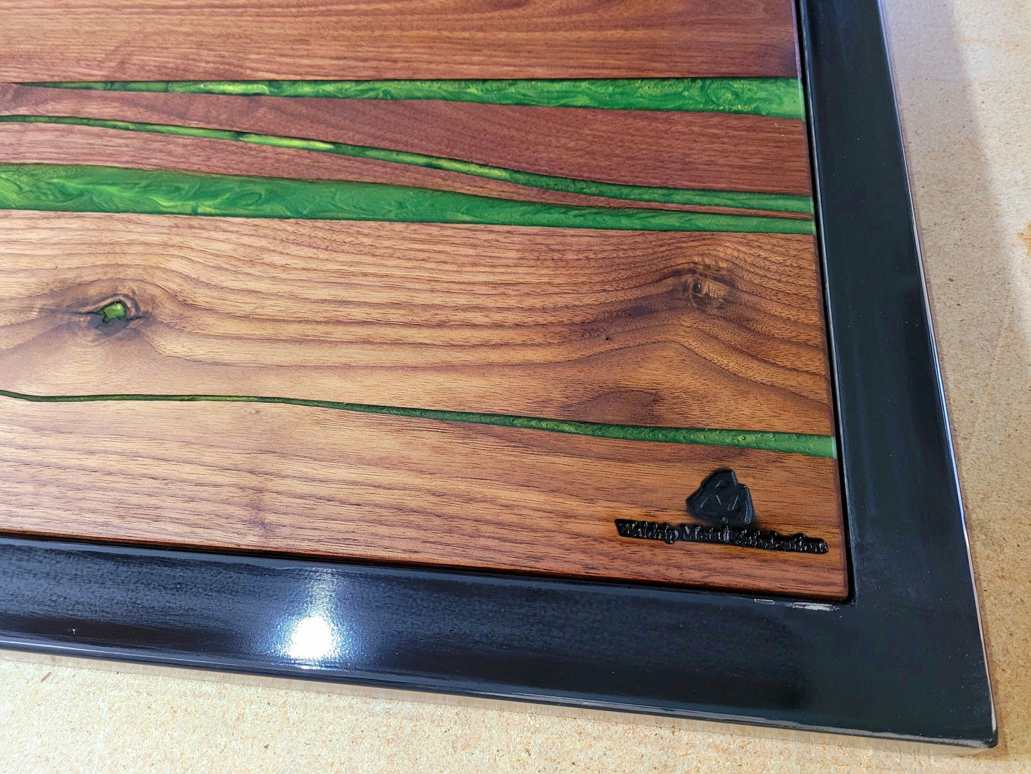 Made to Order Headboard ~ American Black Walnut & Epoxy ~ Handmade Rustic Modern Wall Mounted