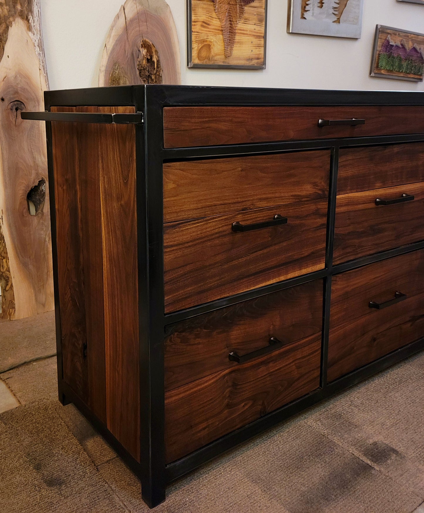 Oversized Industrial Rustic Ten Drawer Dresser