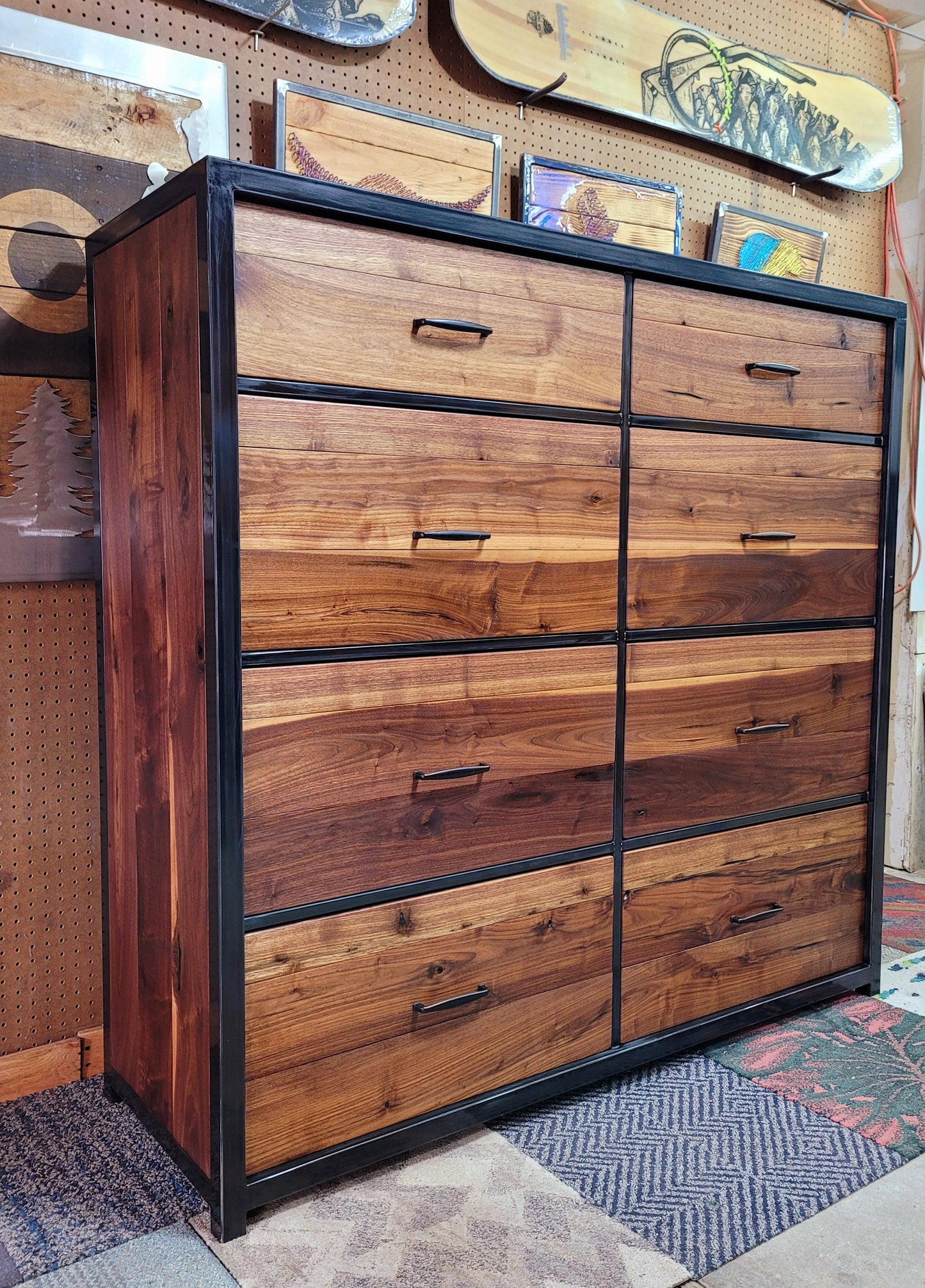 Oversized Eight Drawer Walnut Dresser - Handmade to Order - Ships Free inside Colorado!