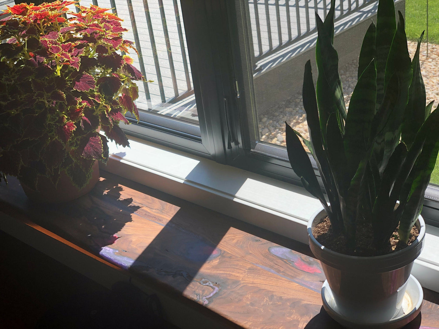 Made to Order - Purple Rain & Savage Red - Oversized Indoor/Outdoor Bench - Plant Table
