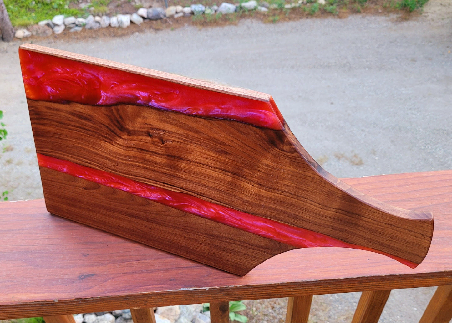 Dragons Breath & Black Walnut Cutting Board Charcuterie Display Cheese Tray - Gift Wrap Included