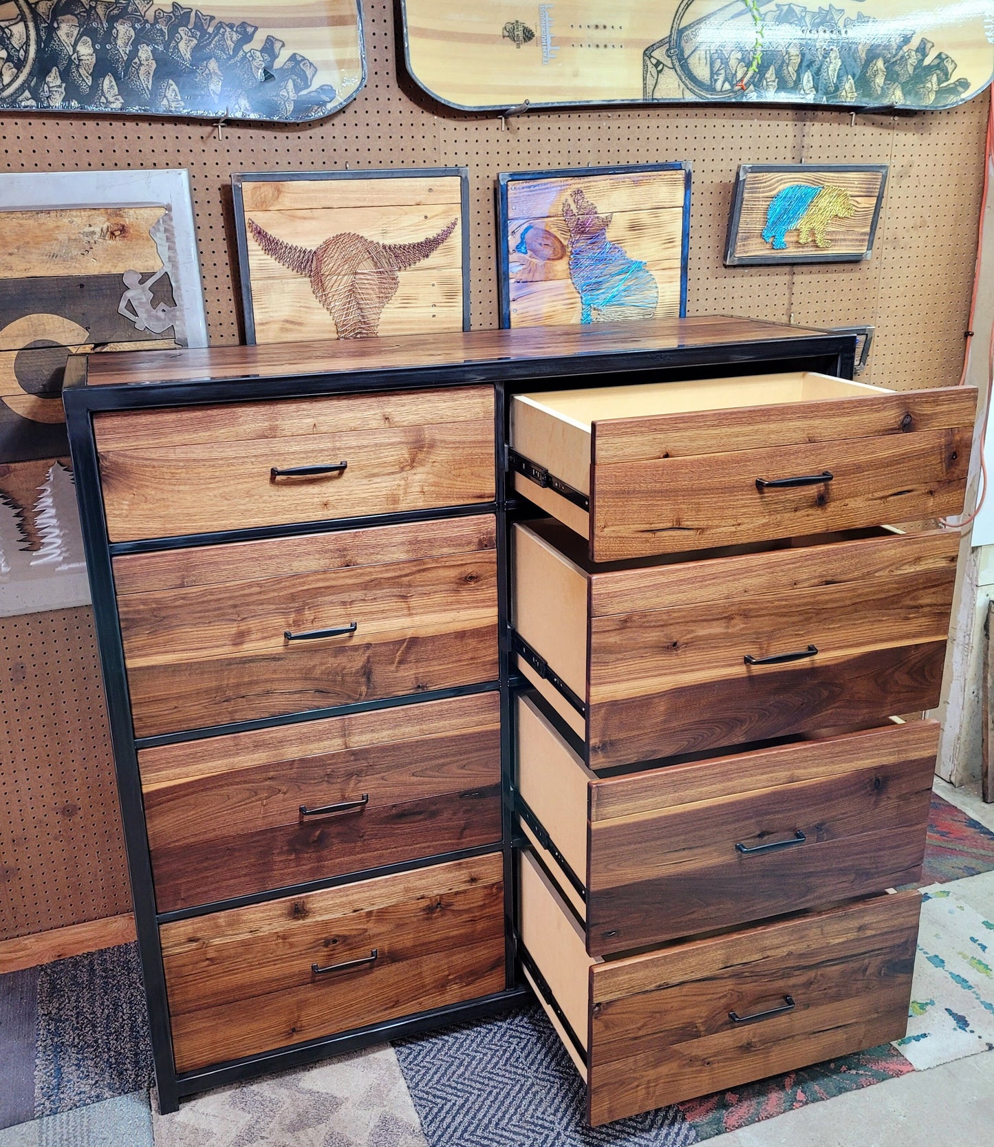 Oversized Eight Drawer Walnut Dresser - Handmade to Order - Ships Free inside Colorado!