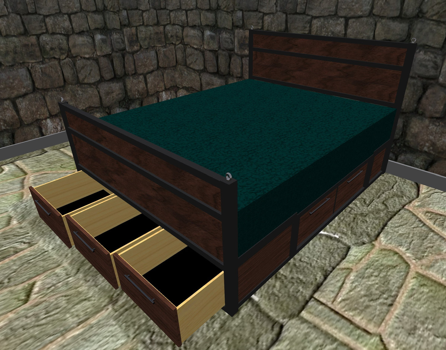 Start a Discussion! - Oversized Industrial Bed - Handmade to Order - Black Walnut ~~~~First of two payments~~~~