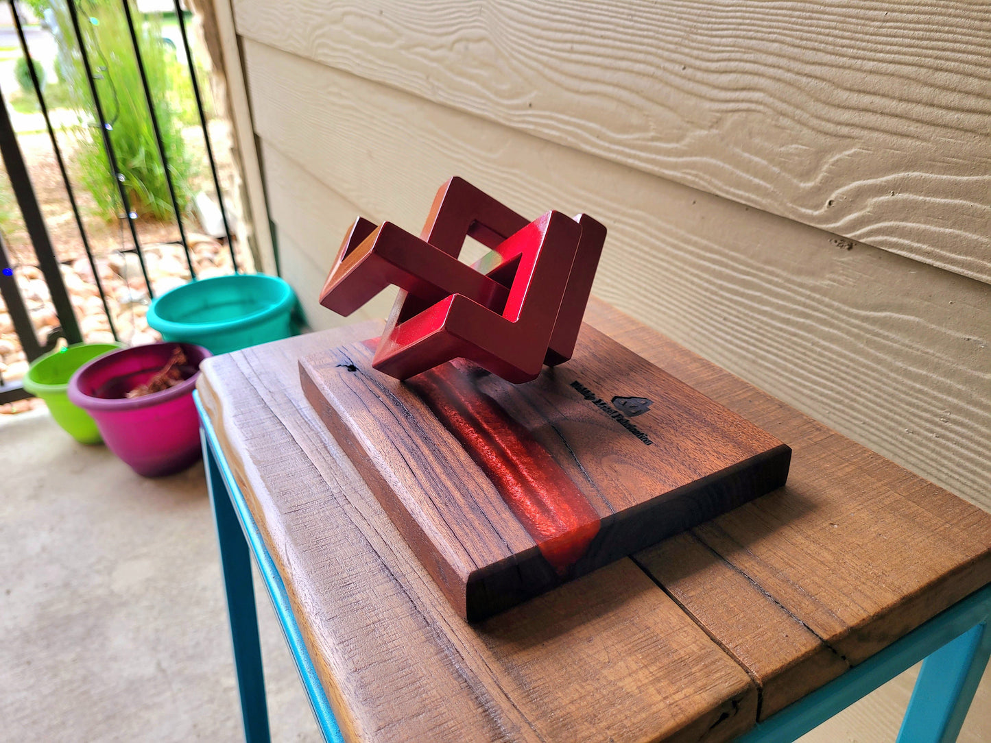 Made to Order! - Steel Infiniti/Infinity Cube Knot- Every piece Handmade in Colorado - Base Optional