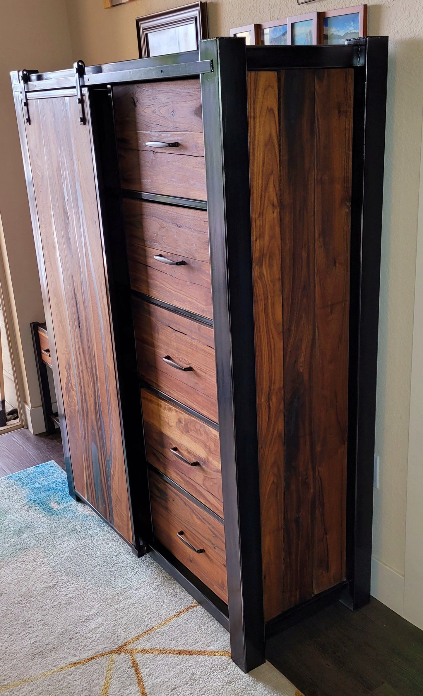 Design Consultation - Oversized Barndoor Dresser - Handmade to Order - American Black Walnut & Epoxy Inlay