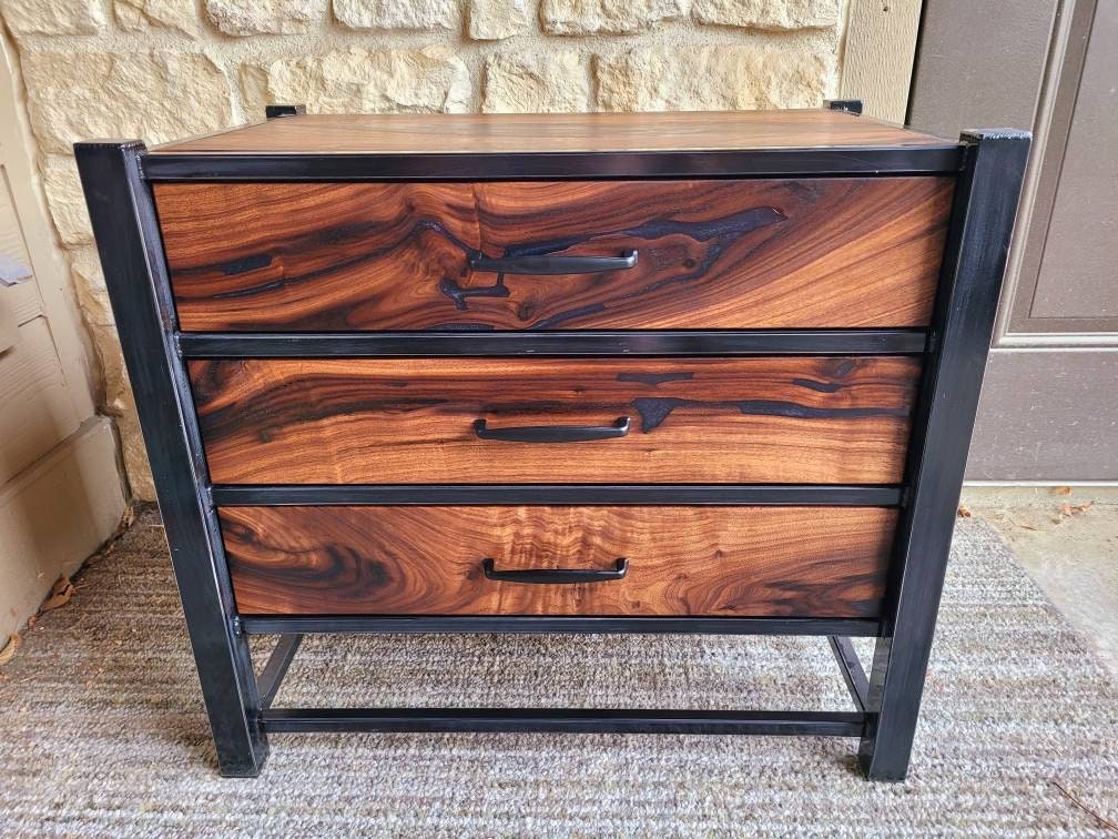 Custom Order - Three Drawer Nightstand with Epoxy Inlay