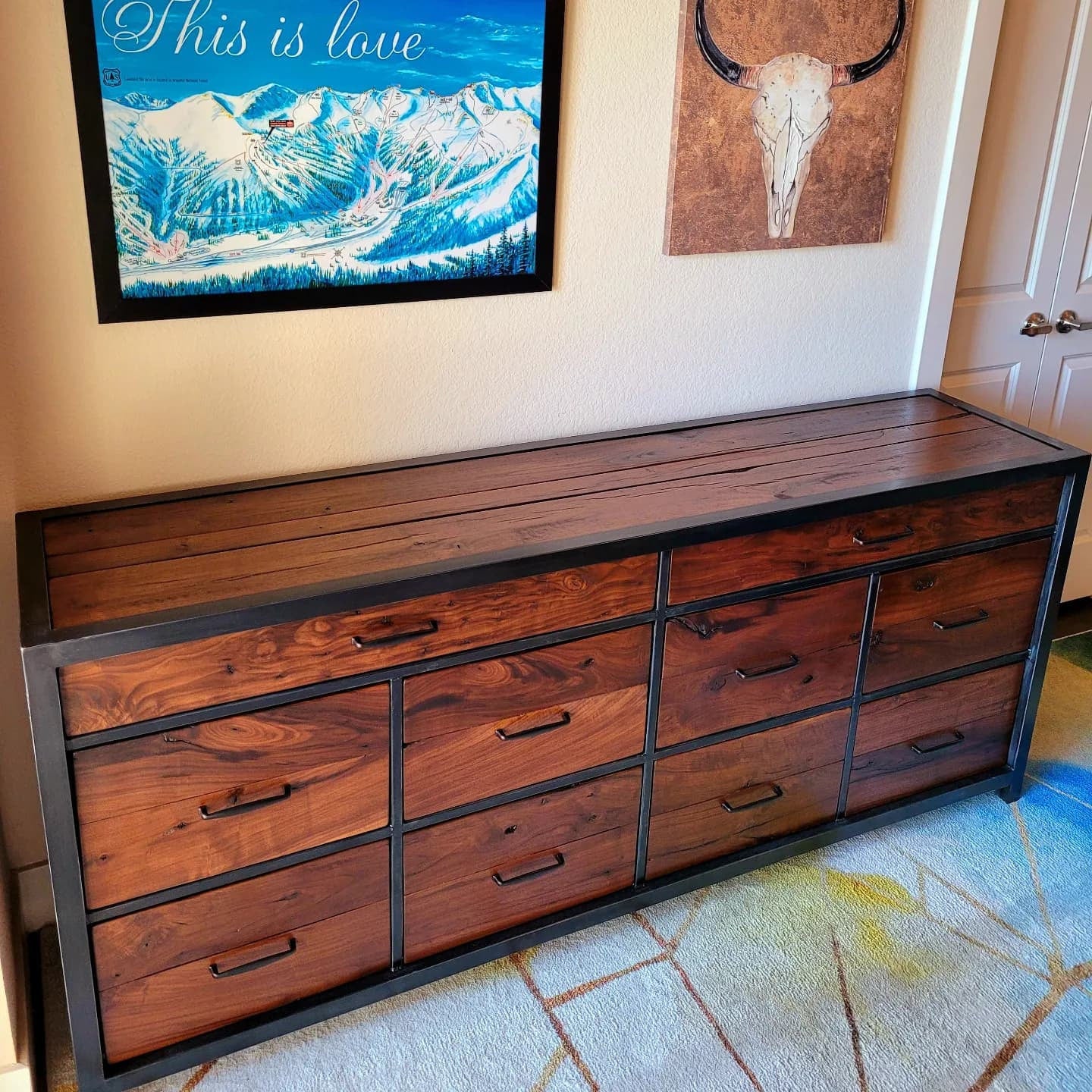Design Consultation - Oversized Industrial Rustic Ten Drawer Dresser - American Walnut