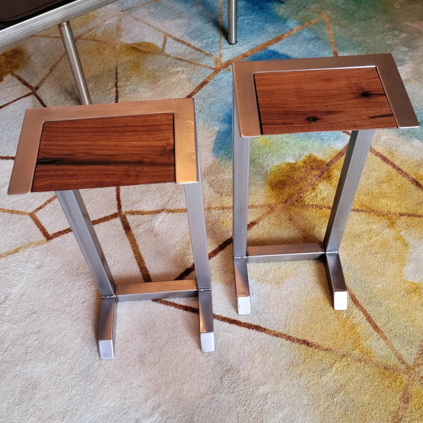 Made to Order - Epoxy Resin Couch Side Table - Coffee Table - C-side Desk - Handmade in USA