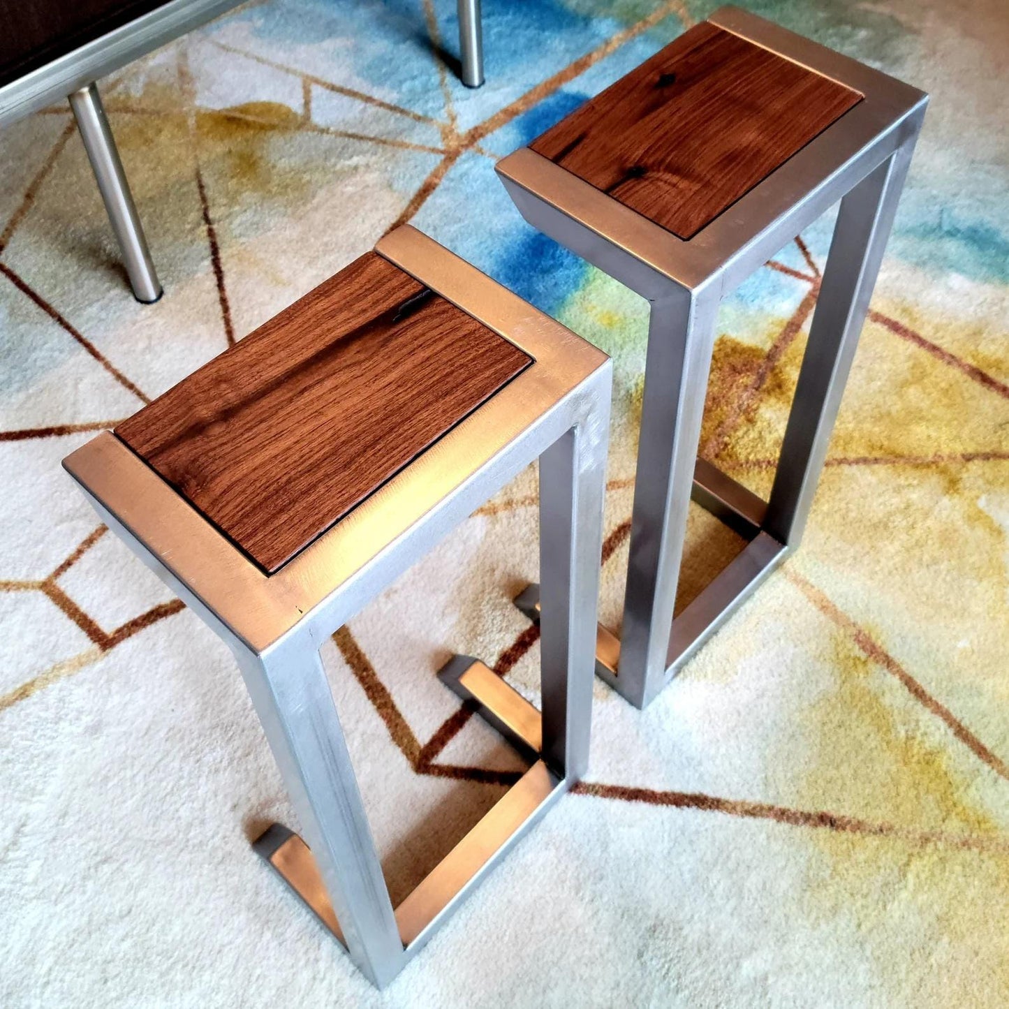 Made to Order - Epoxy Resin Couch Side Table - Coffee Table - C-side Desk - Handmade in USA