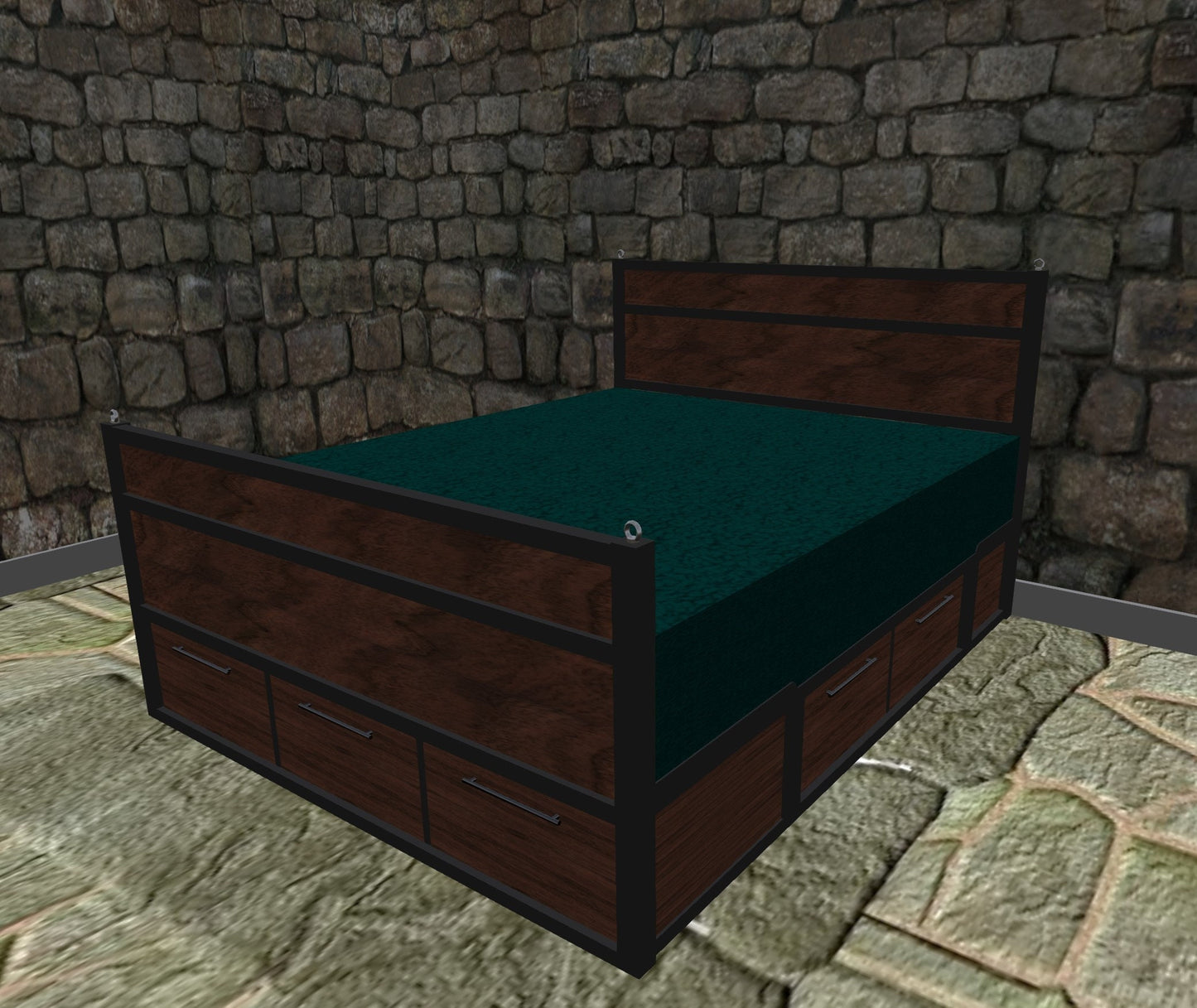 Start a Discussion! - Oversized Industrial Bed - Handmade to Order - Black Walnut ~~~~First of two payments~~~~