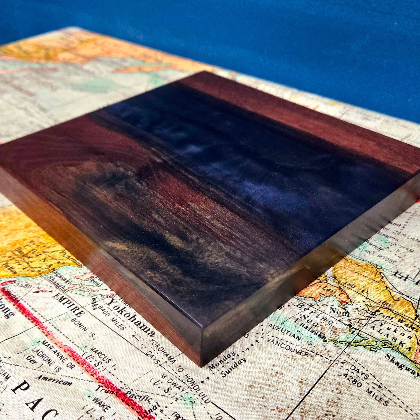 The Real Infiniti Cube - Handmade from Real Steel - American Walnut & Epoxy base