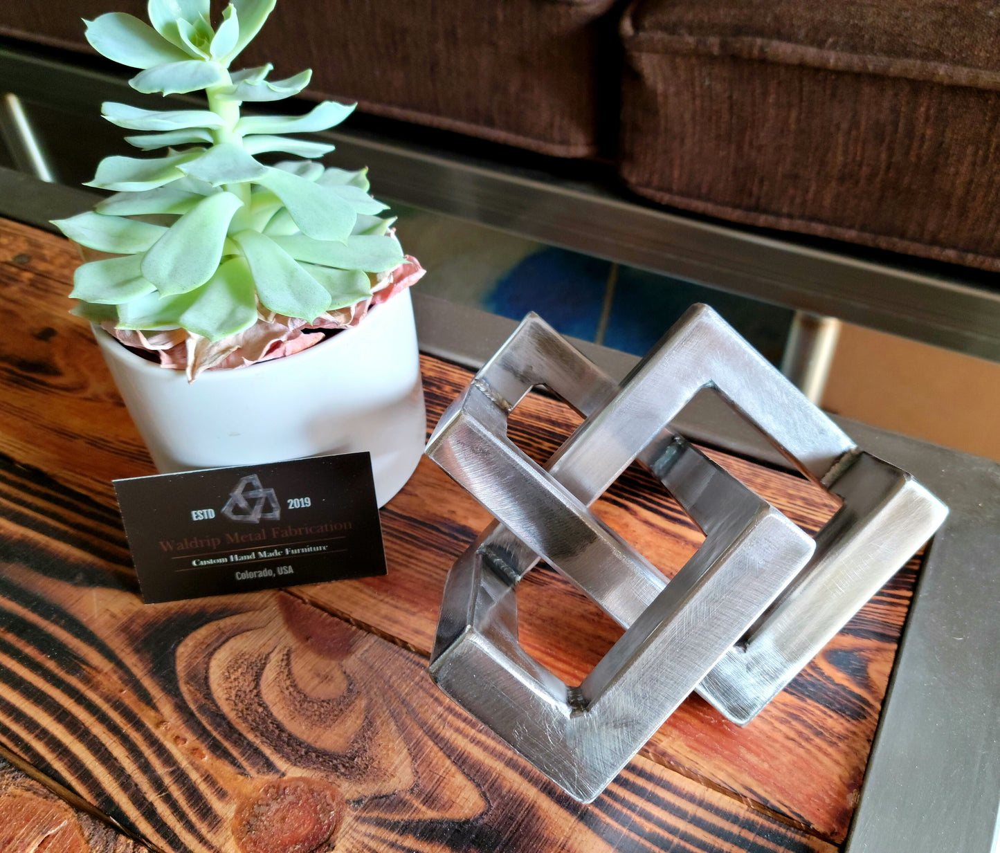 Made to Order! - Steel Infiniti/Infinity Cube Knot- Every piece Handmade in Colorado - Base Optional
