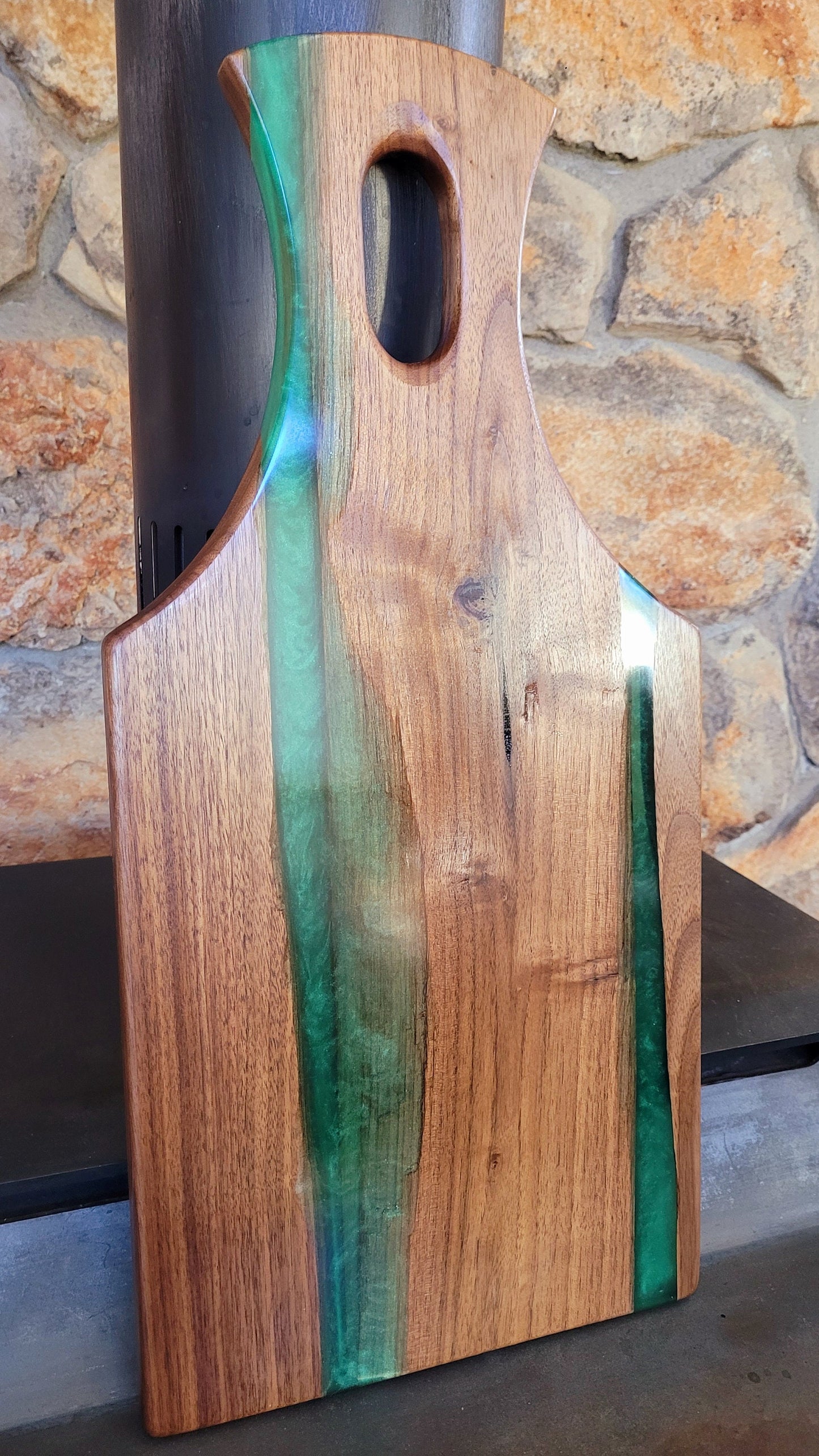 Made to Order! - Emerald Green & Gold - American Black Walnut Cutting Board Colored Epoxy