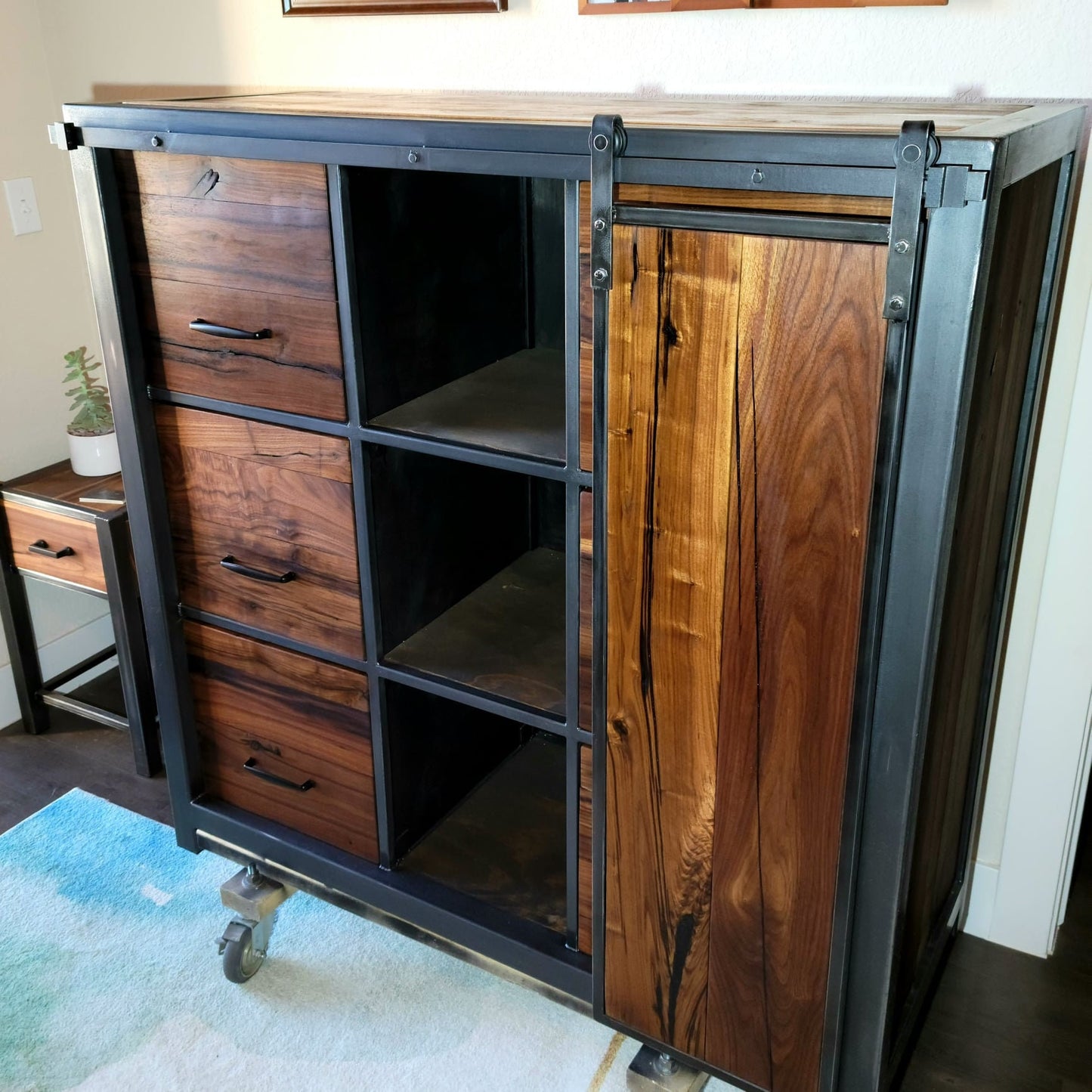 Start a Custom Order! - Farmhouse Rustic Barndoor Decor - Walnut and Steel