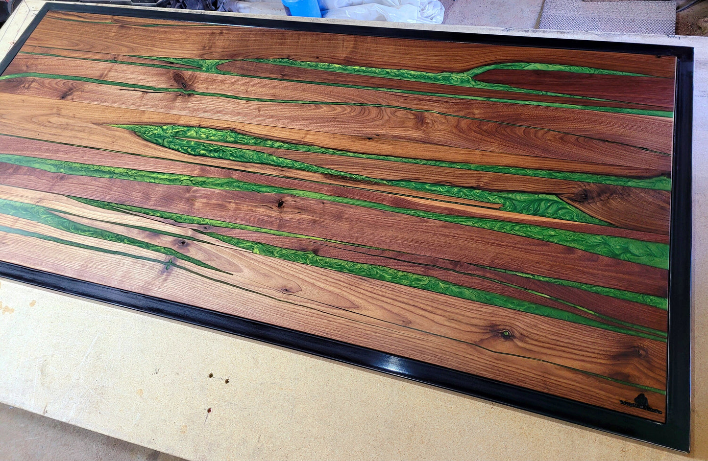 Made to Order Headboard ~ American Black Walnut & Epoxy ~ Handmade Rustic Modern Wall Mounted