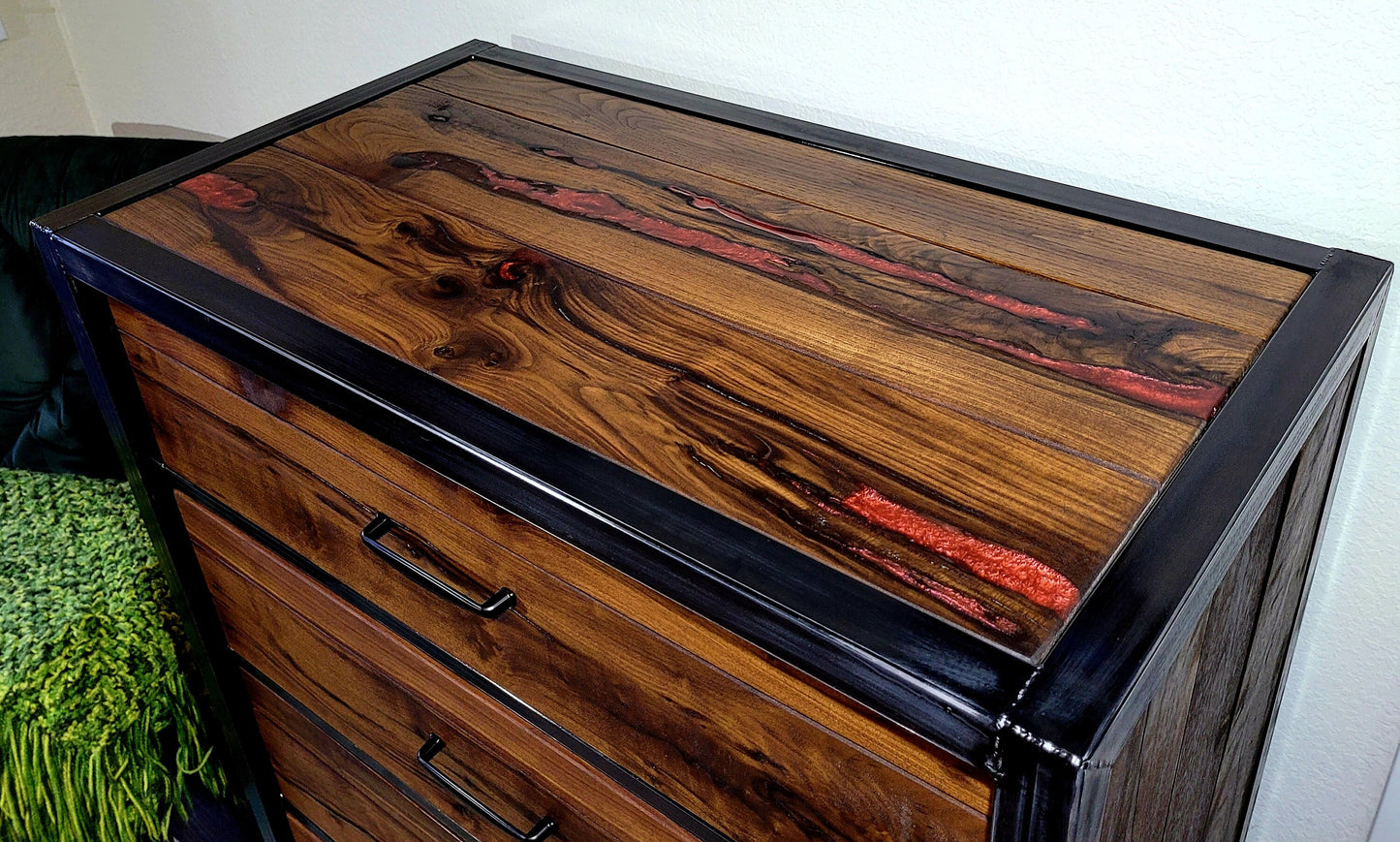 Made to Order~Vertical Dresser with Colored Epoxy Included~Handmade USA