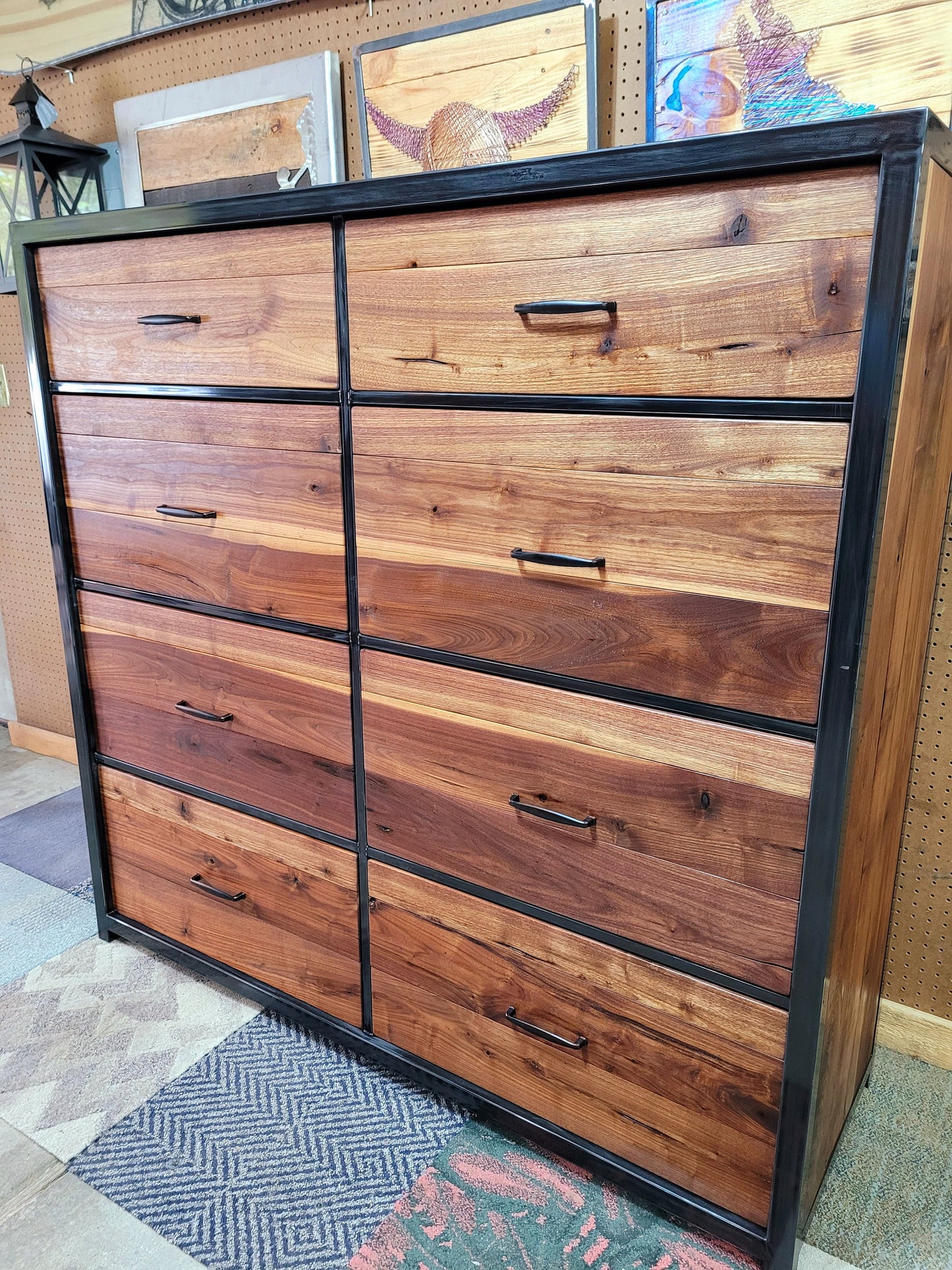 Oversized Eight Drawer Walnut Dresser - Handmade to Order - Ships Free inside Colorado!