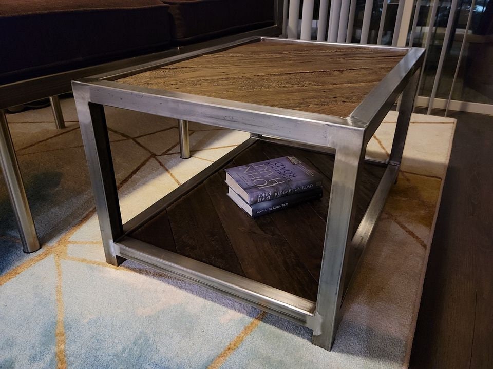 Start a Discussion! - Custom Built Coffee Table - Real Steel & Reclaimed Wood from Colorado