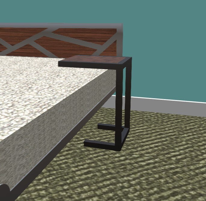 Custom Order C-Side Table - White Oak or Black Walnut - Colored Epoxy Available