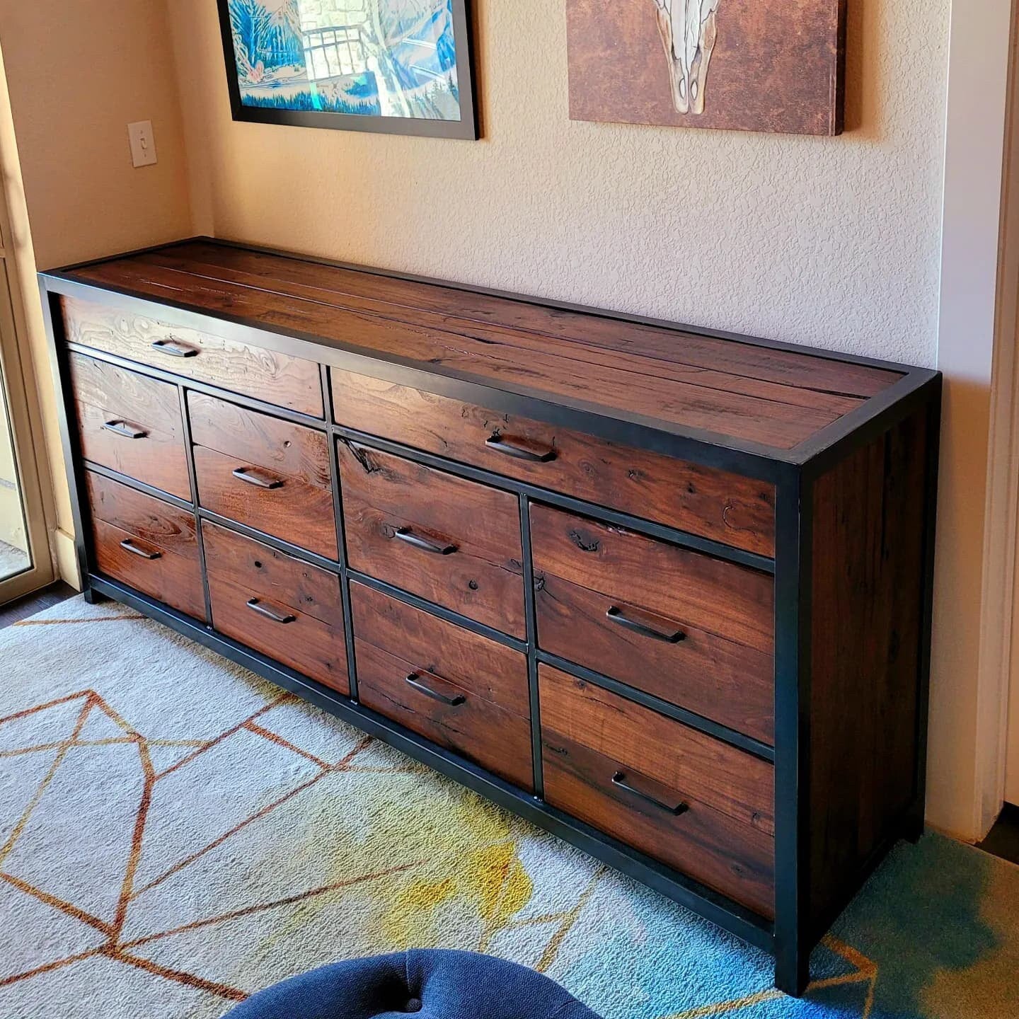 Design Consultation - Oversized Industrial Rustic Ten Drawer Dresser - American Walnut