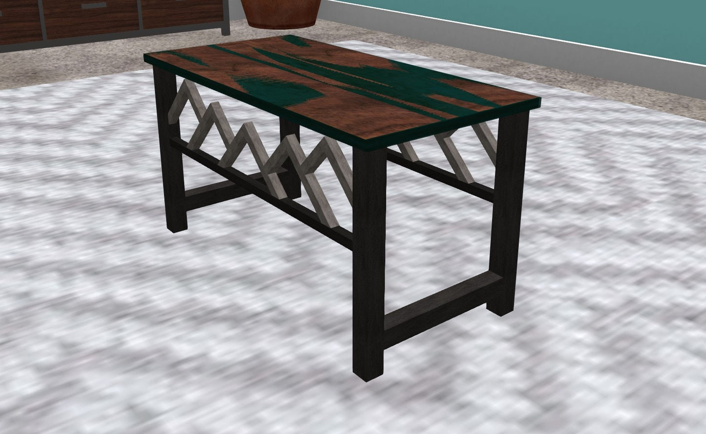 Made to Order - Mountian Modern Coffee Table - American Black Walnut with Epoxy Inlay