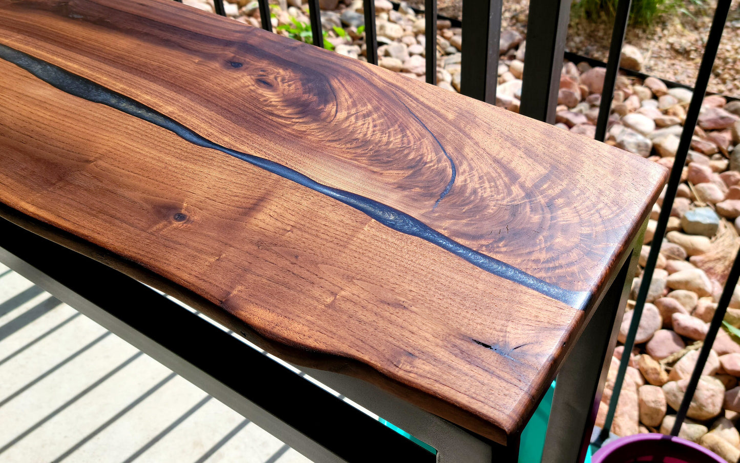 Custom Table or Bench! 100% Handmade in USA - Local Colorado Artist - real steel & American walnut