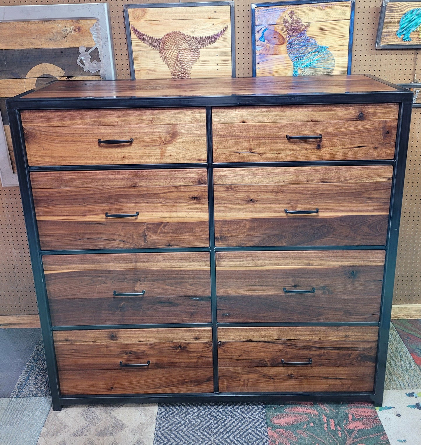 Oversized Eight Drawer Walnut Dresser - Handmade to Order - Ships Free inside Colorado!