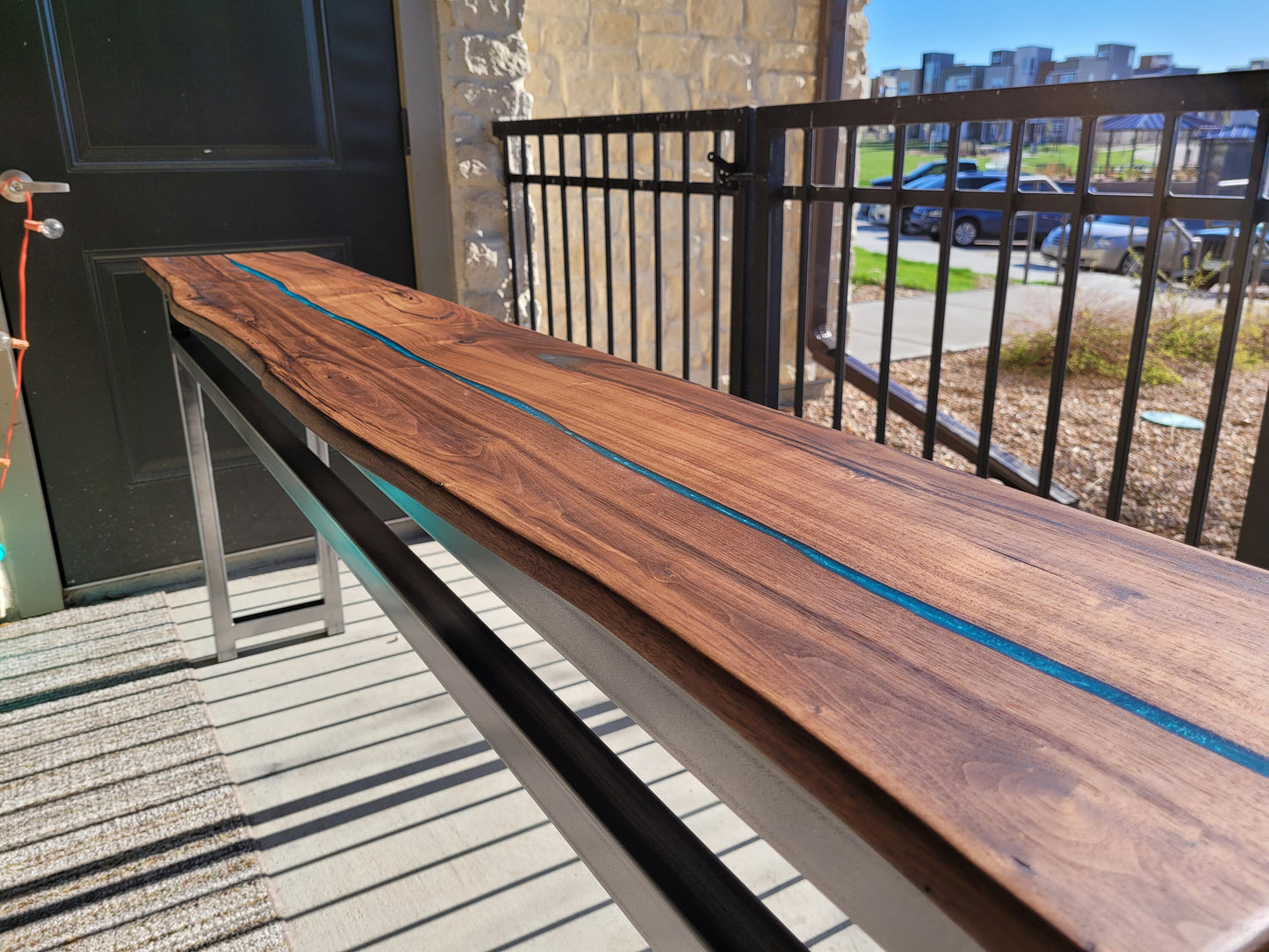 Custom Table or Bench! 100% Handmade in USA - Local Colorado Artist - real steel & American walnut