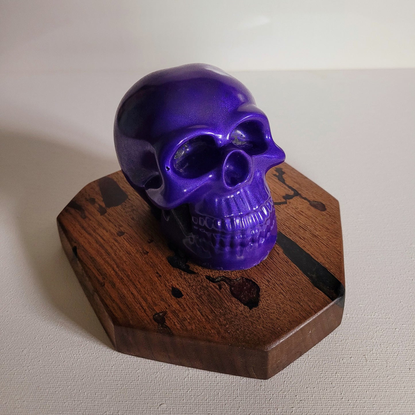 Halloween Decor - Purple Skull with Display Base