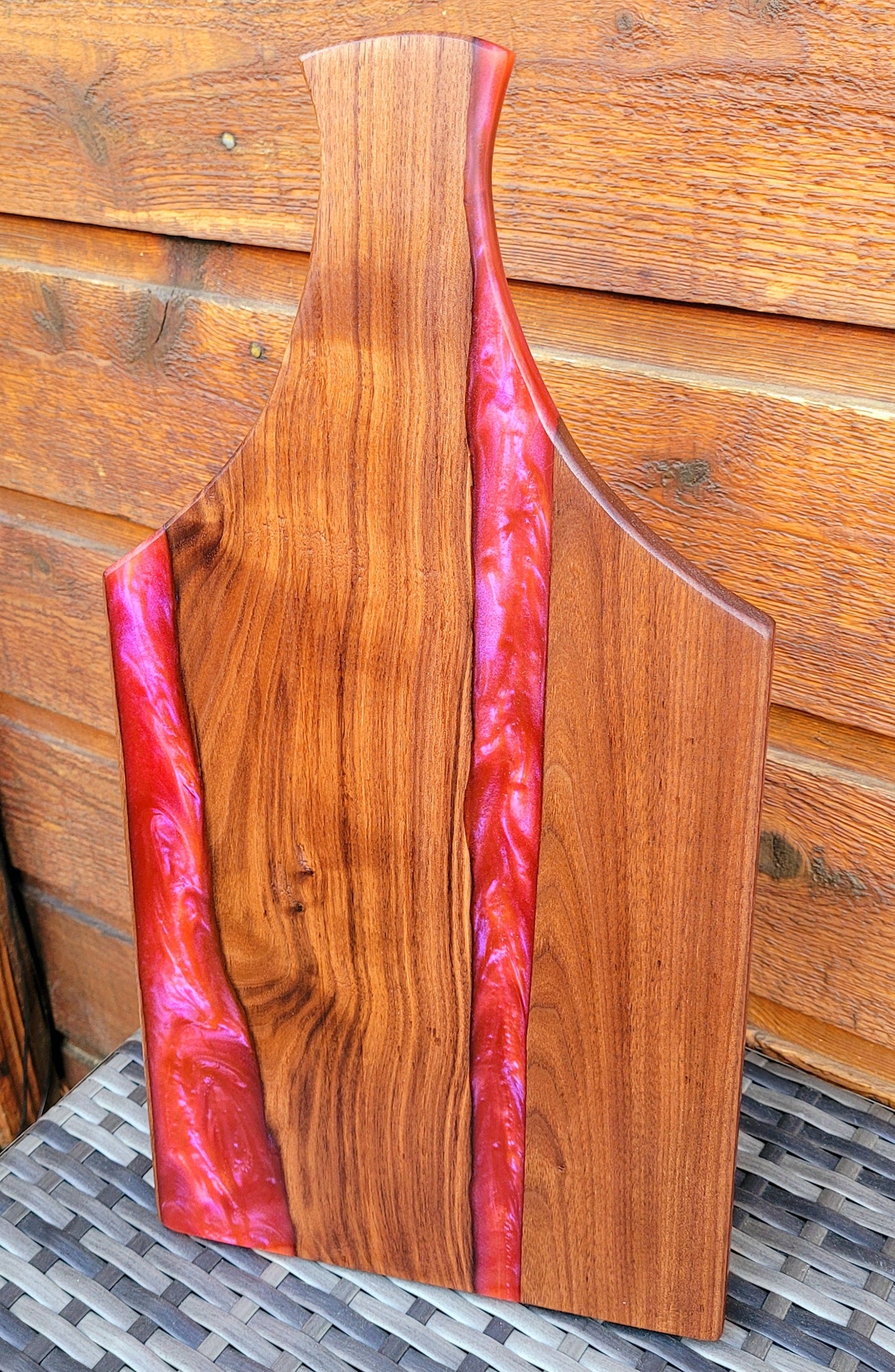 Dragons Breath & Black Walnut Cutting Board Charcuterie Display Cheese Tray - Gift Wrap Included