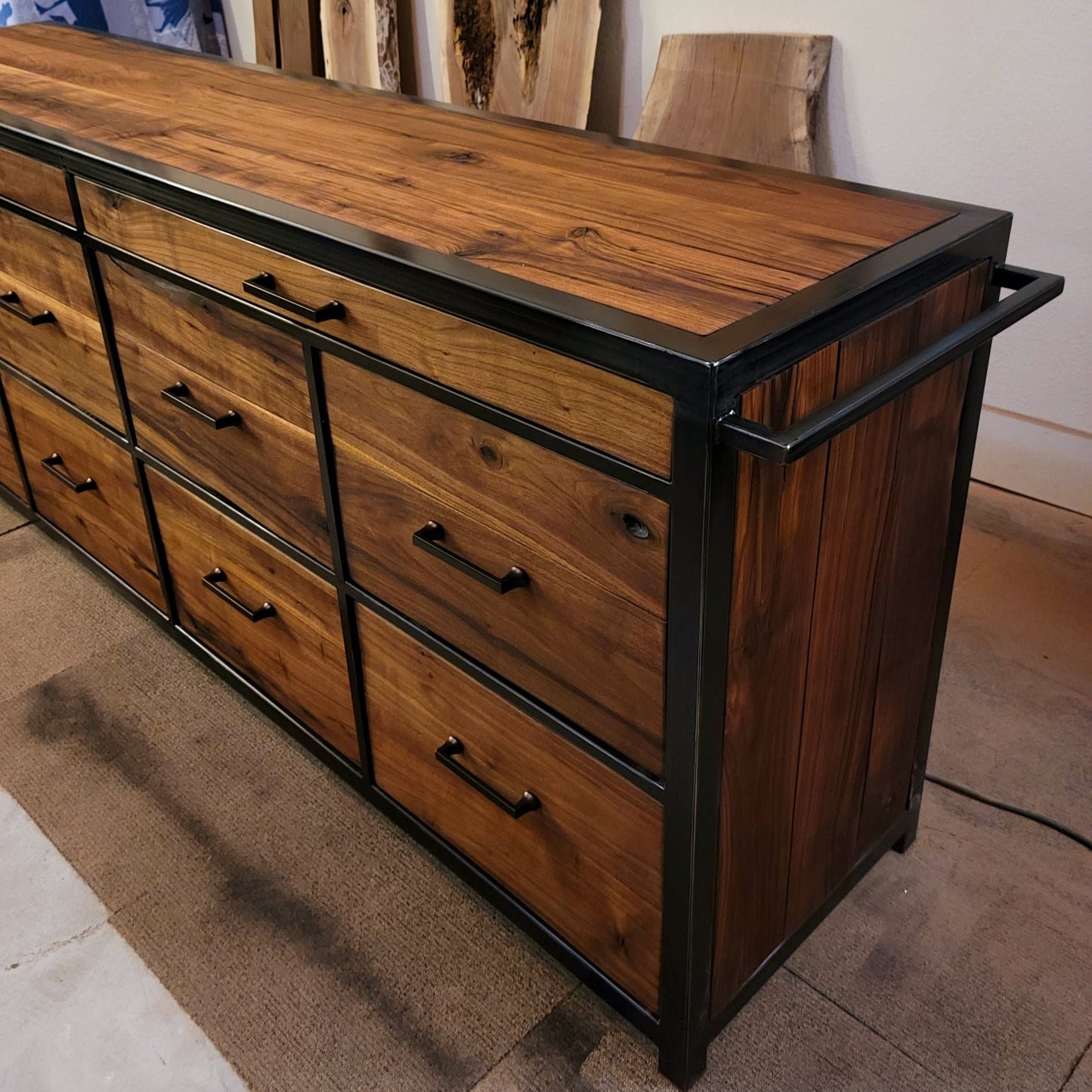 Design Consultation - Oversized Industrial Rustic Ten Drawer Dresser - American Walnut