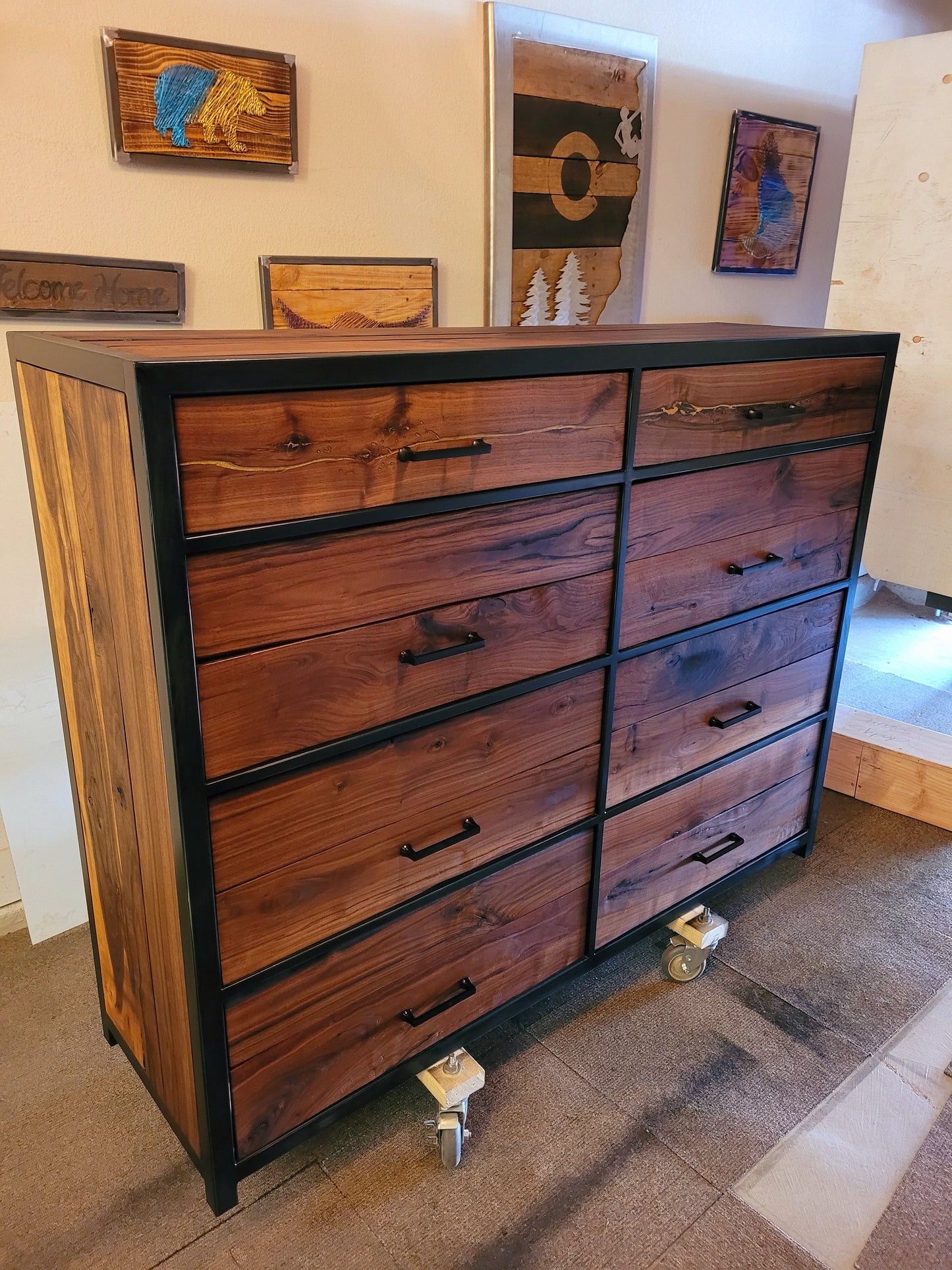 Custom Order! - Oversized Industrial Rustic 8 Drawer Dresser - Handmade to Order ~~