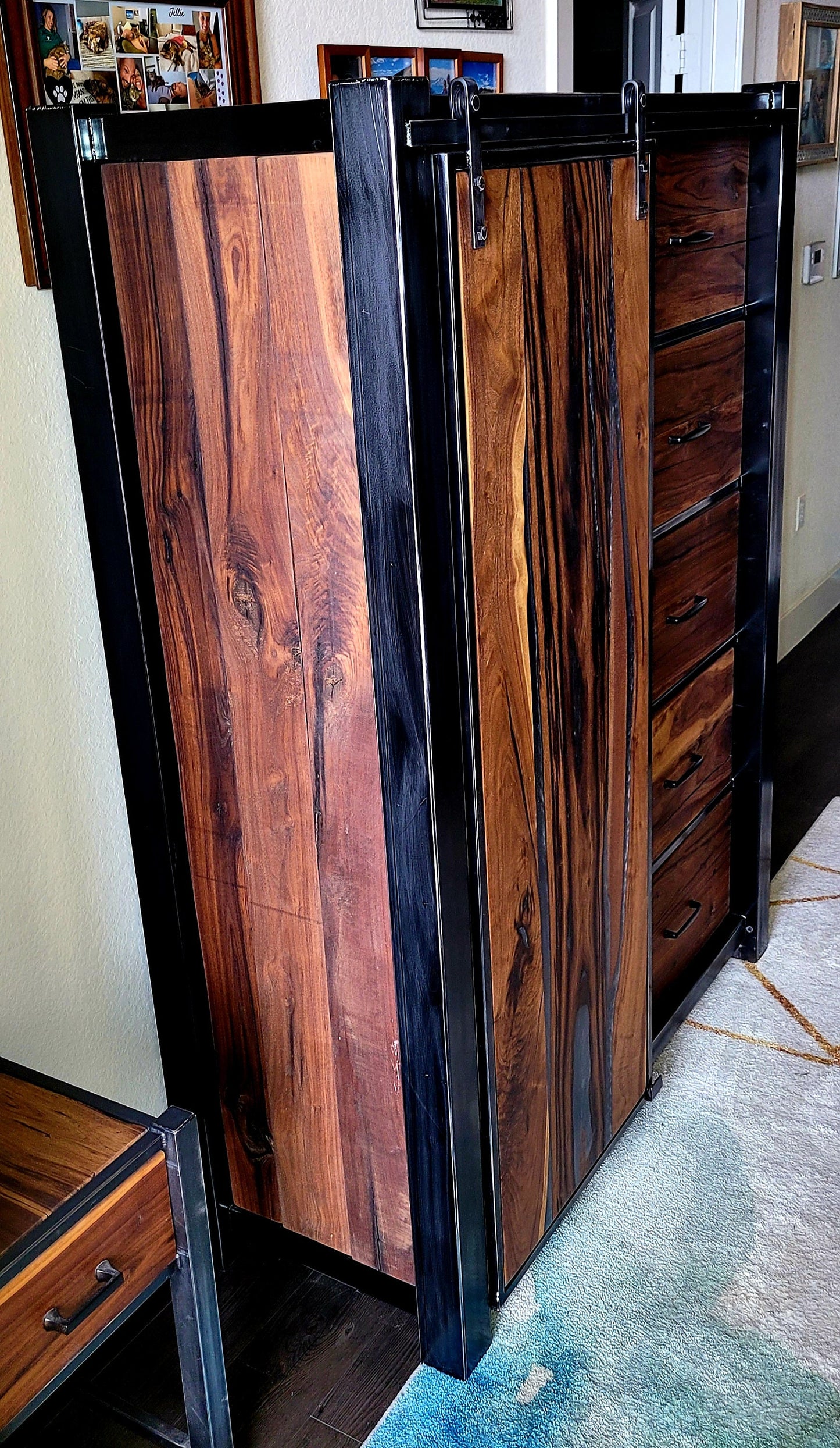 Design Consultation - Oversized Barndoor Dresser - Handmade to Order - American Black Walnut & Epoxy Inlay