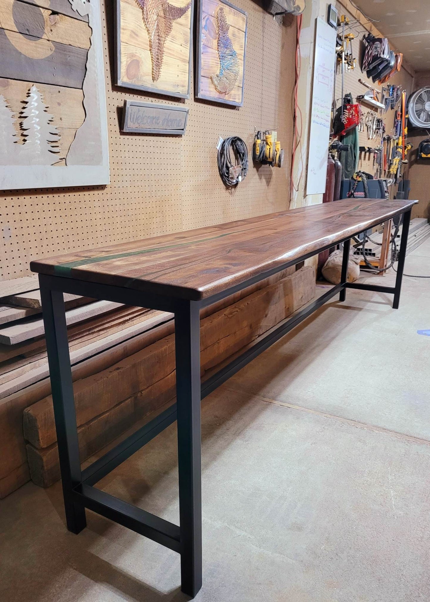 Start a Discussion! - Colored Epoxy Resin Table - 100% Handmade in Colorado - Black Walnut - Black Diamond Pigments