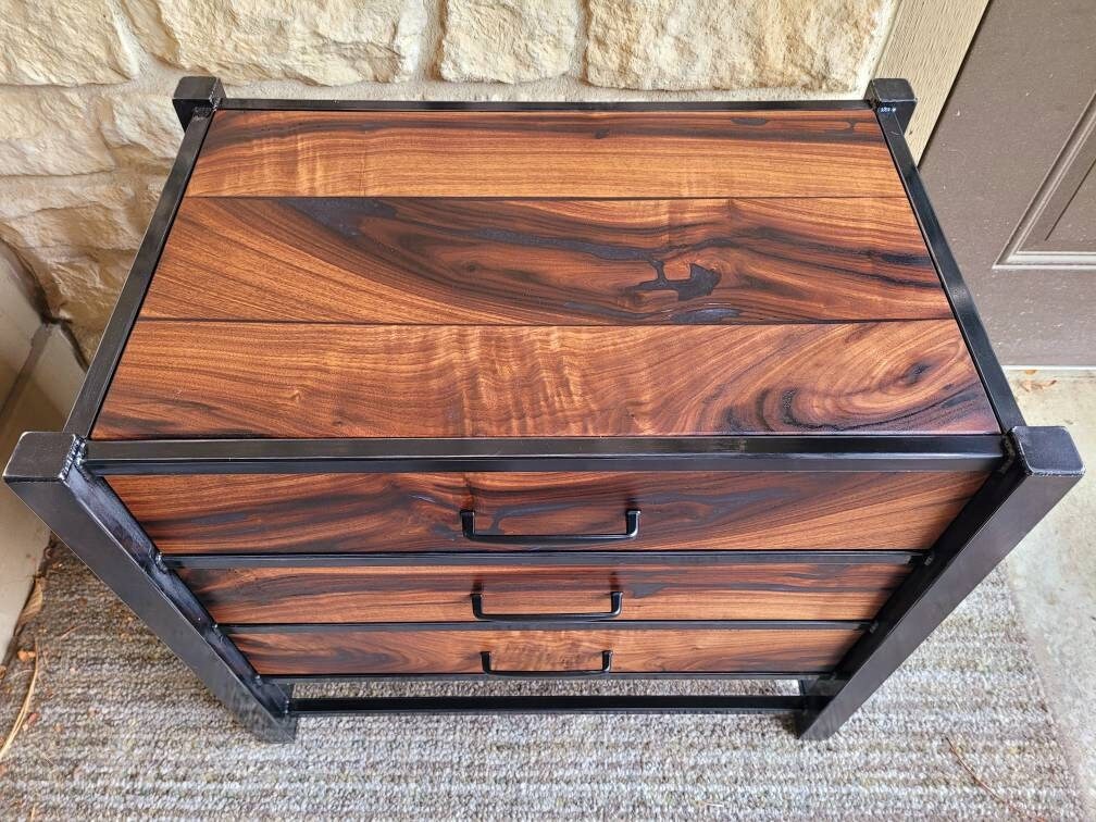 Custom Order - Three Drawer Nightstand with Epoxy Inlay